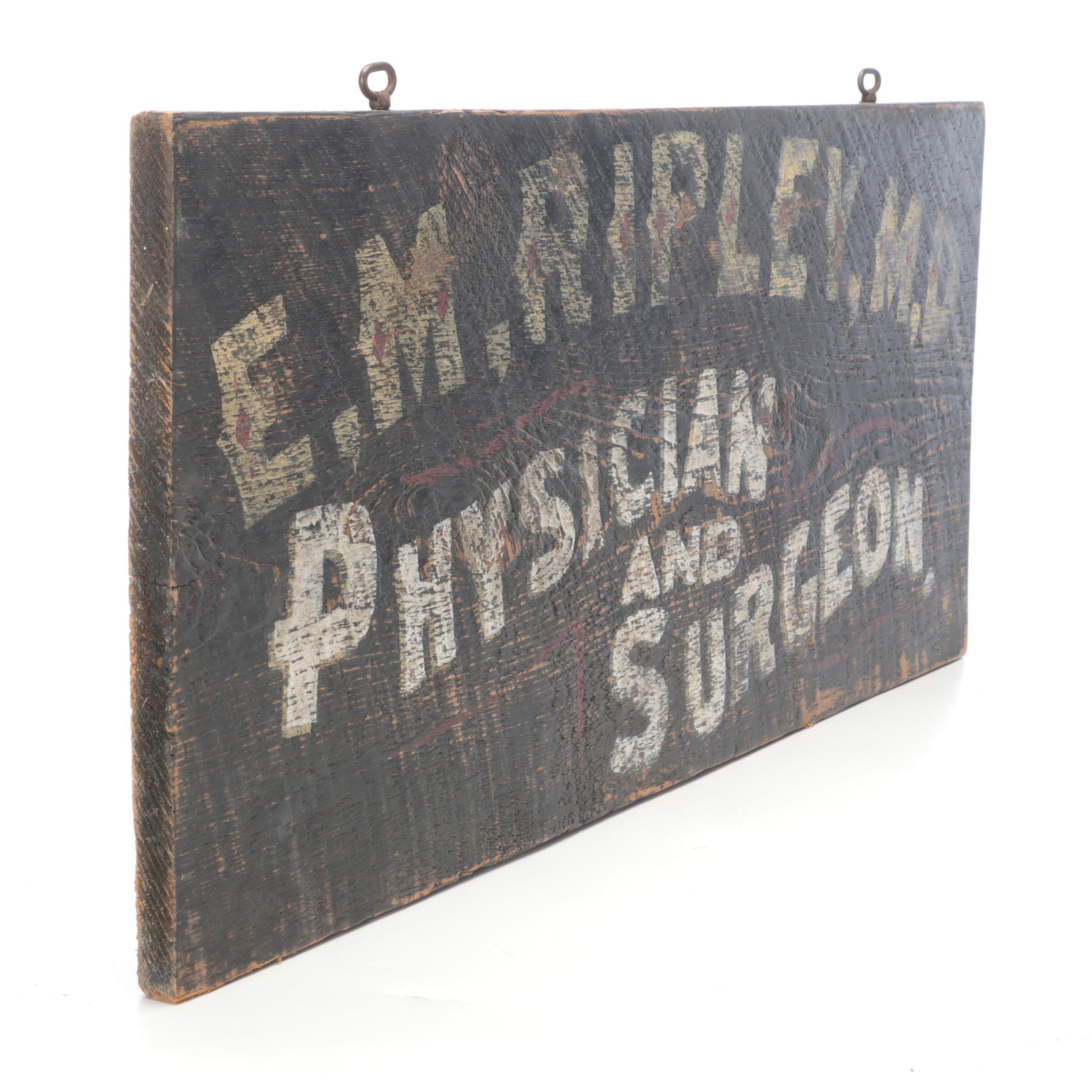 Victorian Style Wooden Doctor's Sign