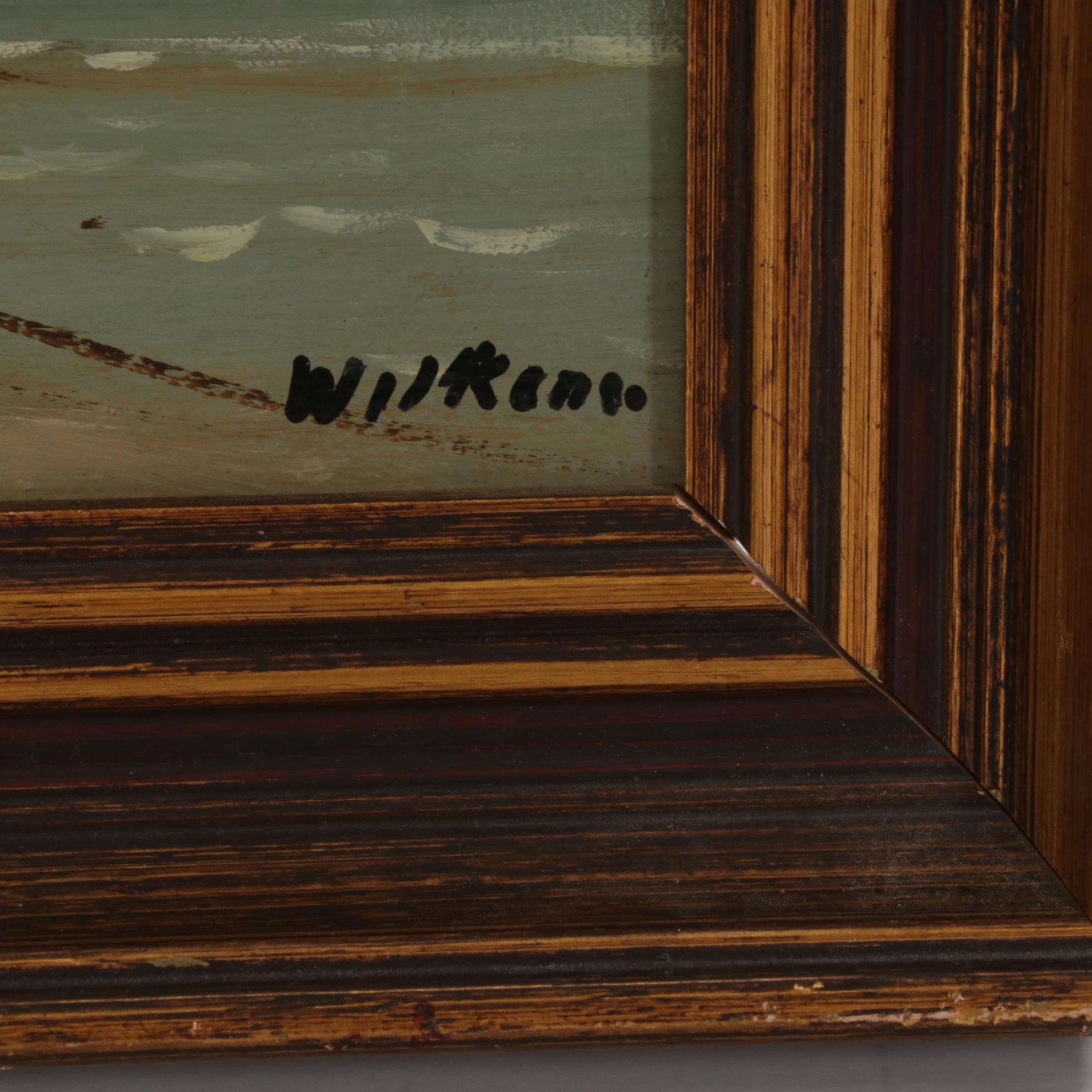 Maritime Oil Paintings of Sailing Ships, Mid to Late 20th Century