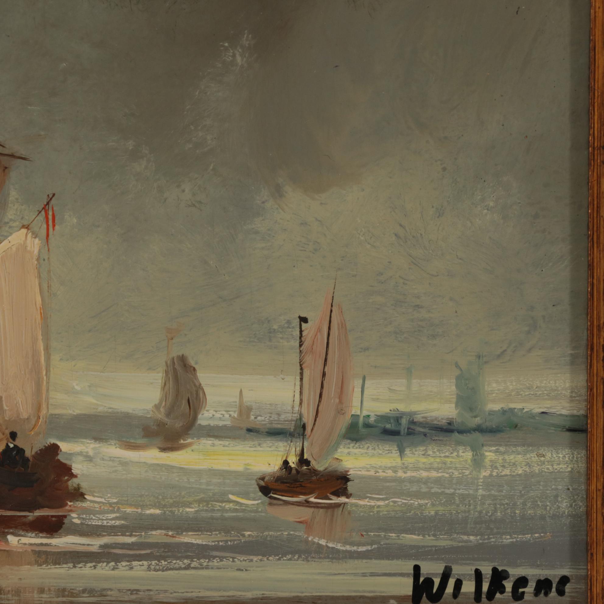 Maritime Oil Paintings of Sailing Ships, Mid to Late 20th Century