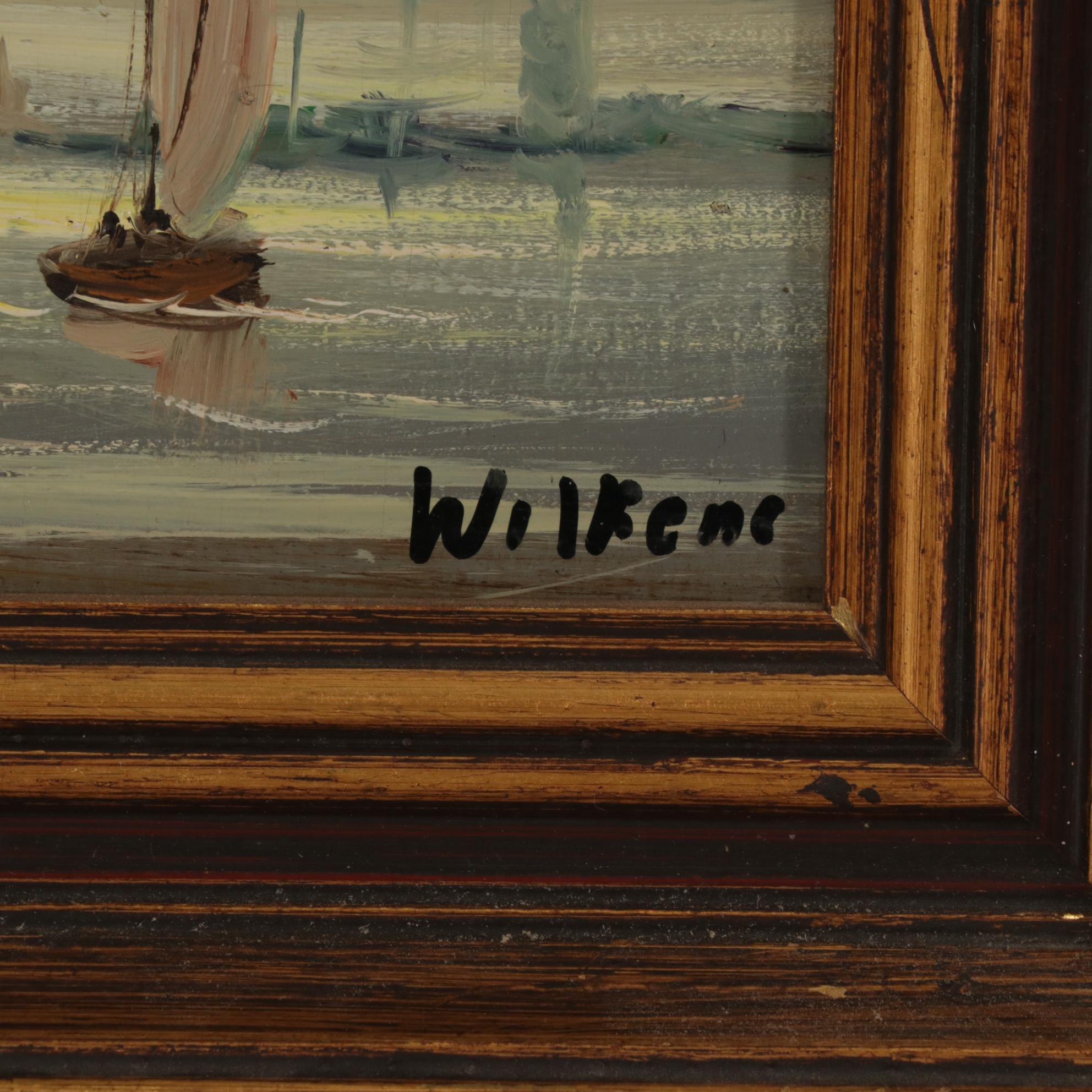 Maritime Oil Paintings of Sailing Ships, Mid to Late 20th Century