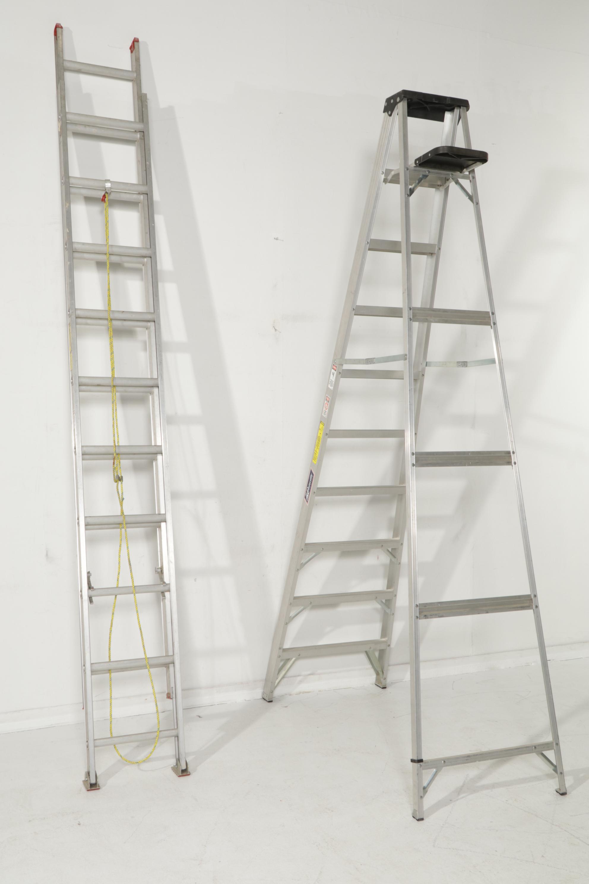 Louisville 10' Step Ladder with Michigan 20' Extension Ladder
