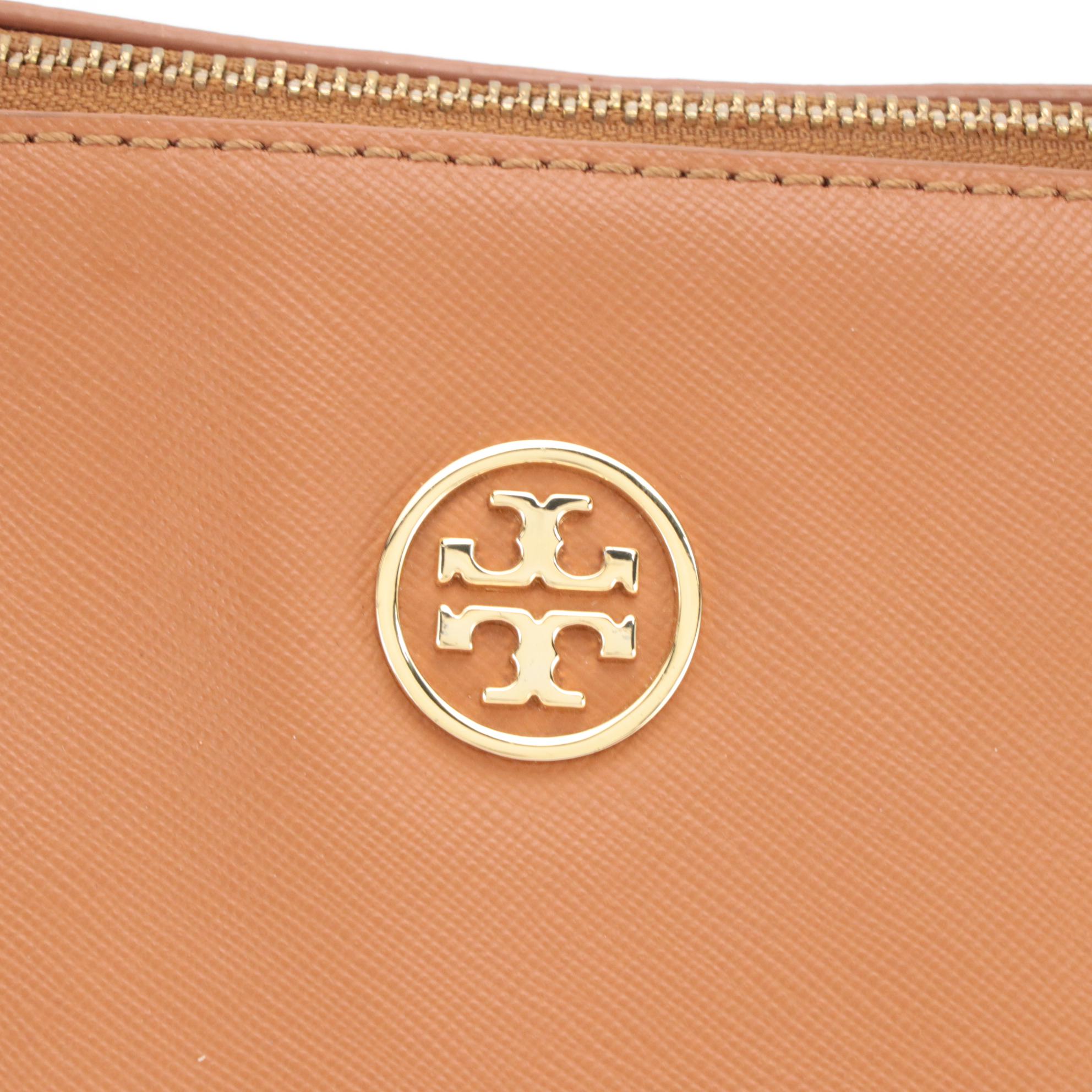 Tory Burch Caramel Brown Leather Two-Way Satchel Bag