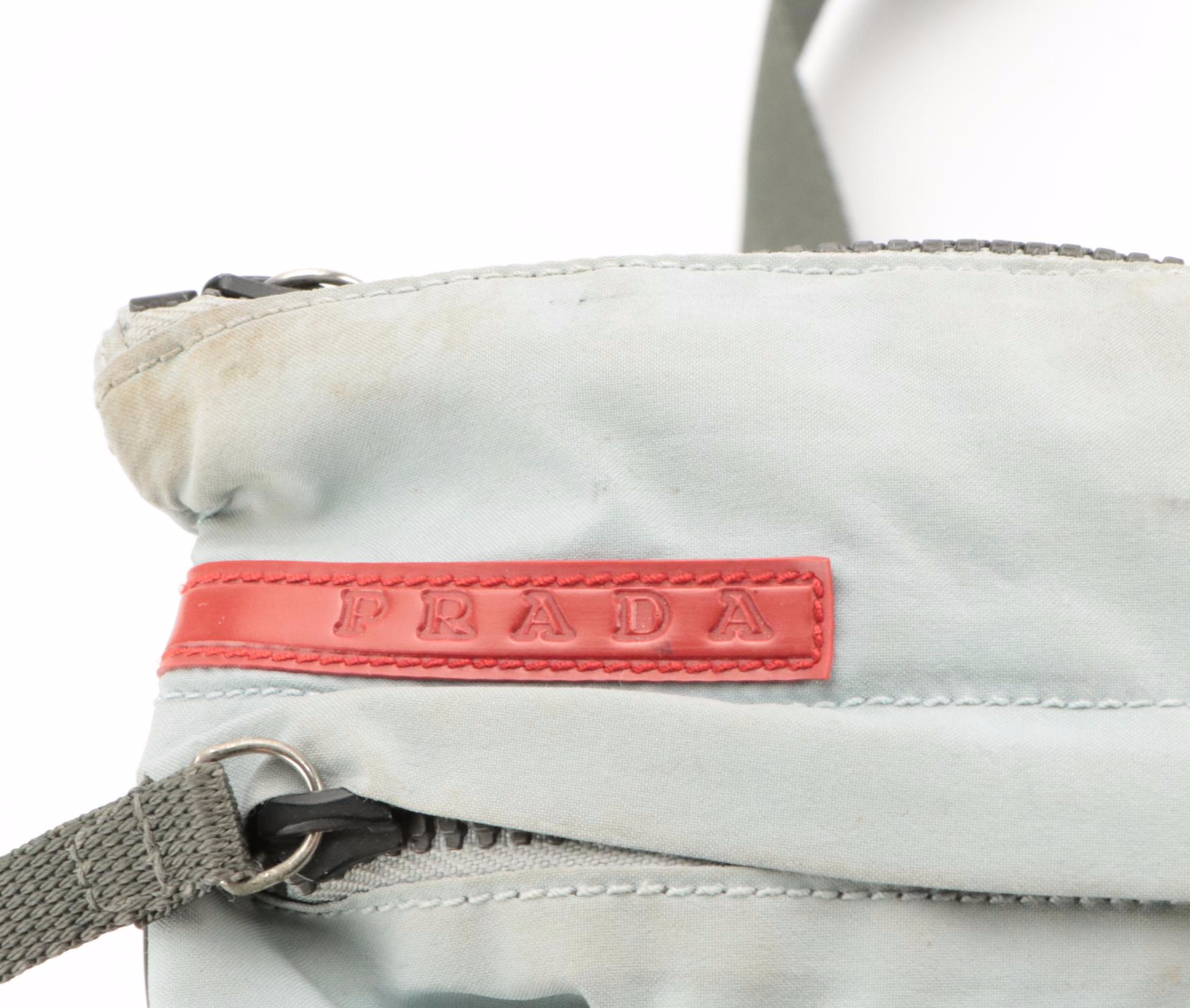 Prada Sport Flat Crossbody Sling Bag in Cool Grey Nylon
