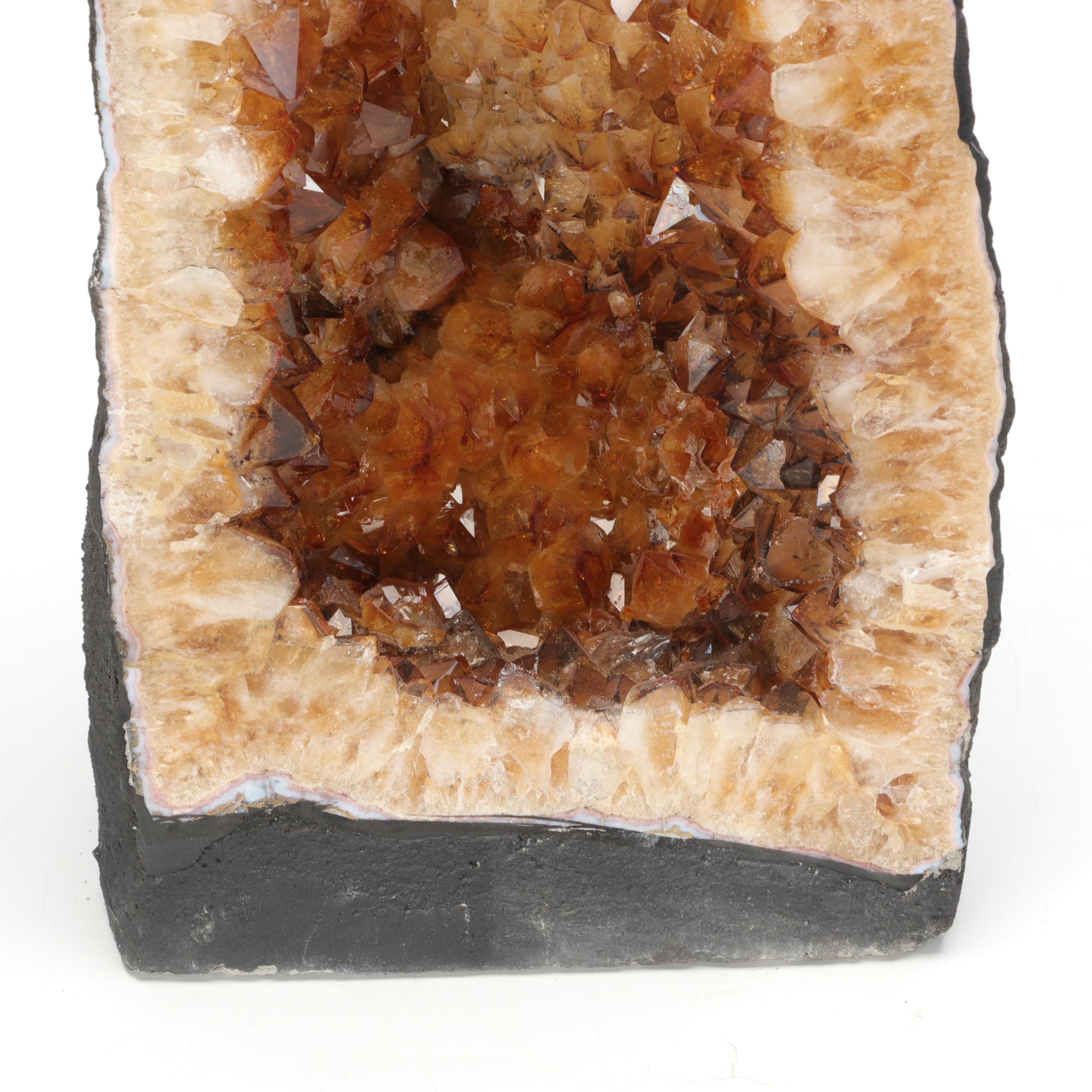 Tall Citrine Cathedral Geode Specimen