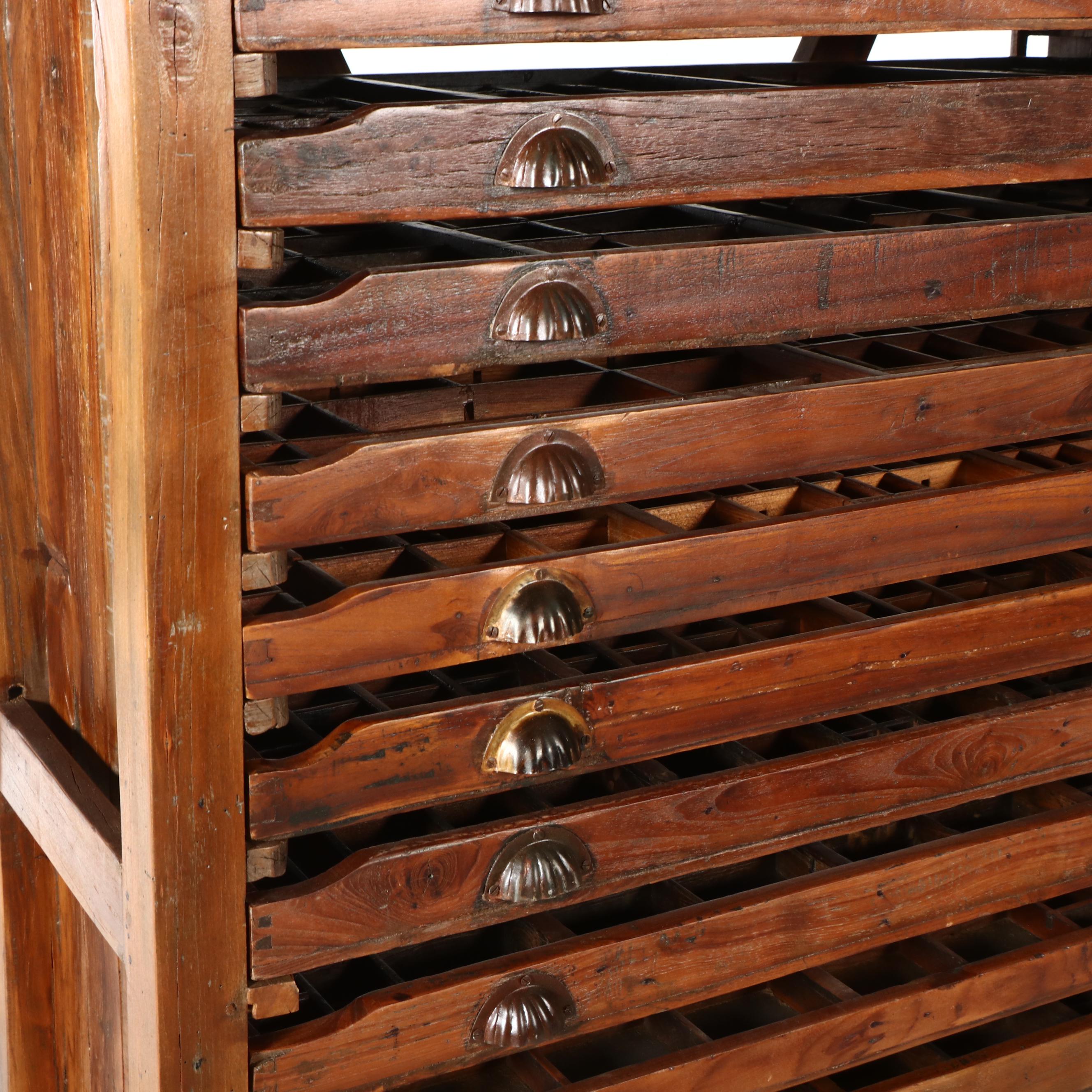 Victorian Wooden Typesetting Tray or Specimen Cabinet, Late 19th/ Early 20th C.