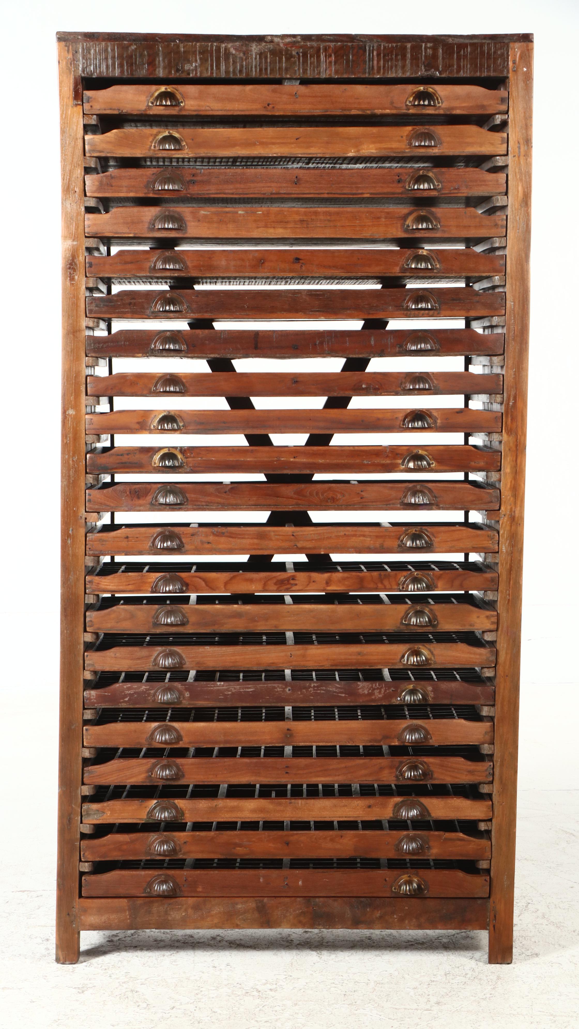 Victorian Wooden Typesetting Tray or Specimen Cabinet, Late 19th/ Early 20th C.