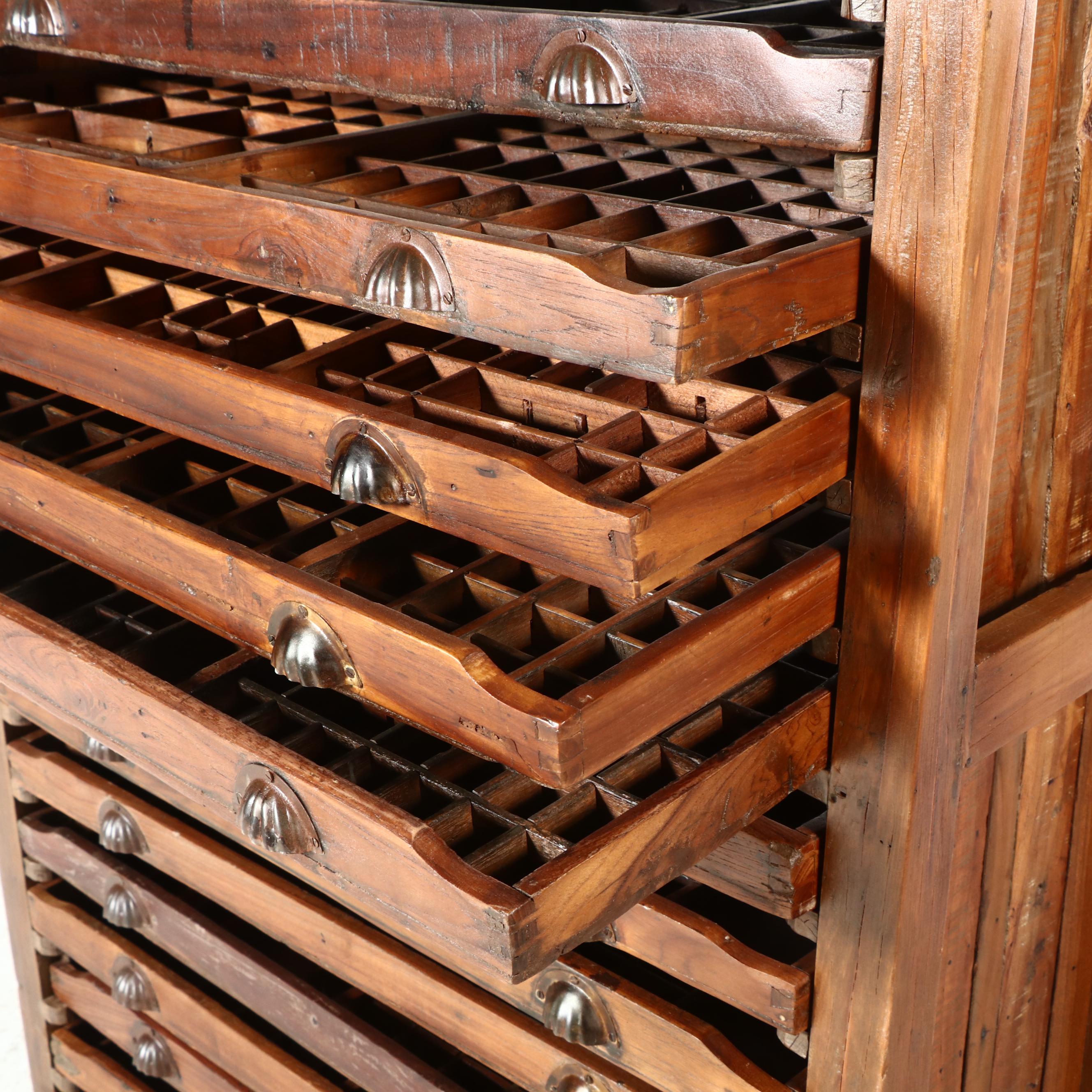 Victorian Wooden Typesetting Tray or Specimen Cabinet, Late 19th/ Early 20th C.