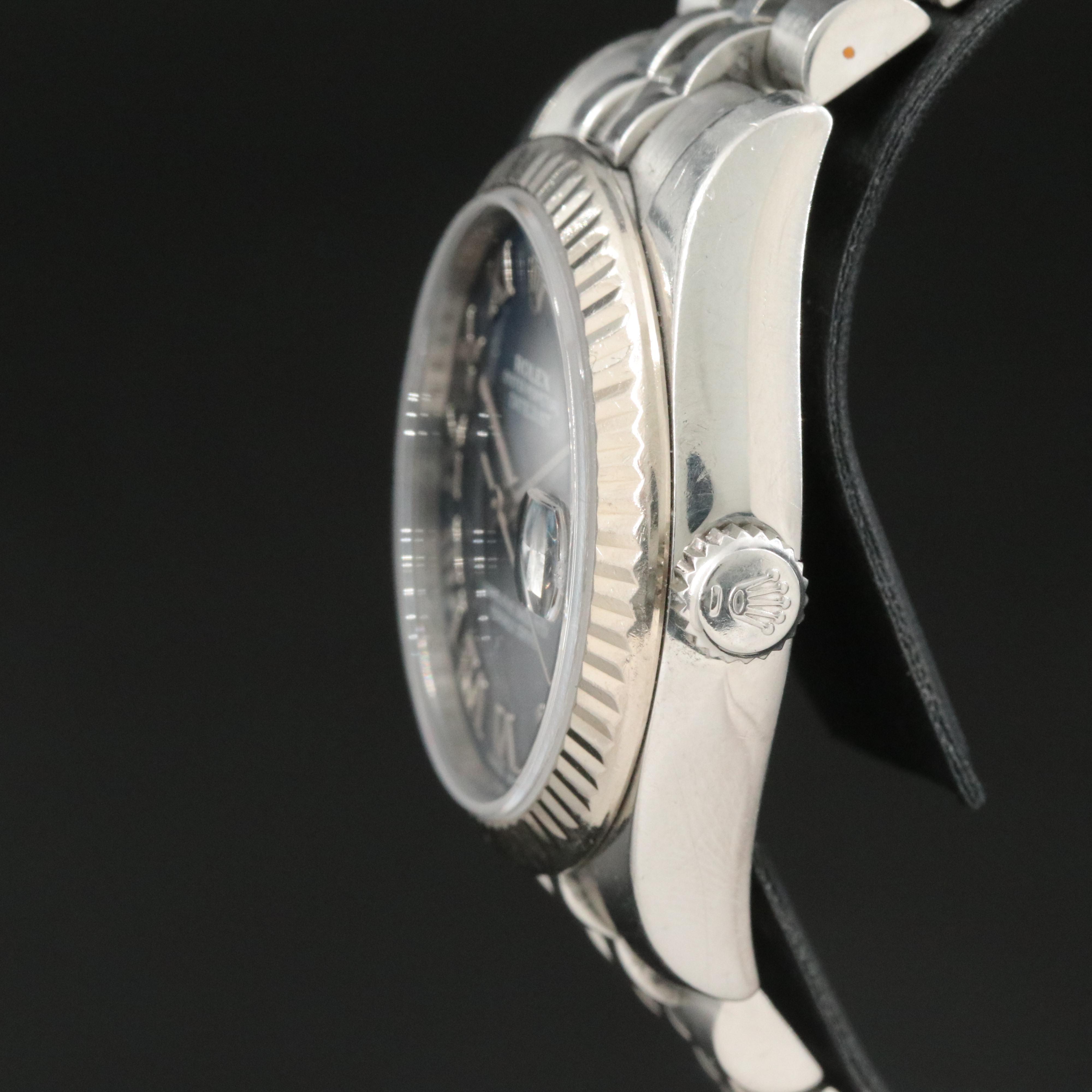 Rolex Oyster Perpetual Blue Roman Datejust Watch