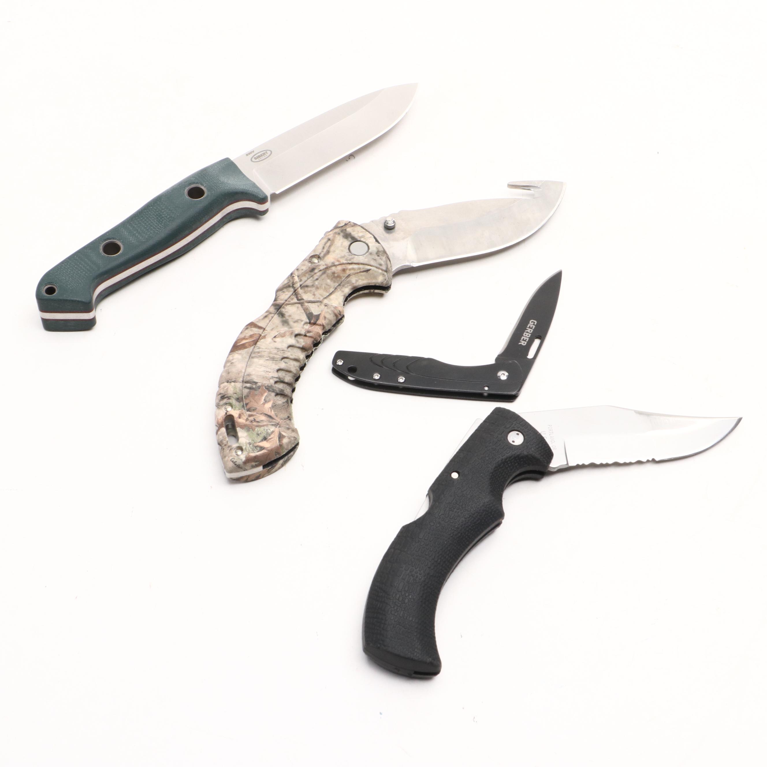 Benchmade Sibert Fixed Blade Knife with Gerber and Buck Folding Knives