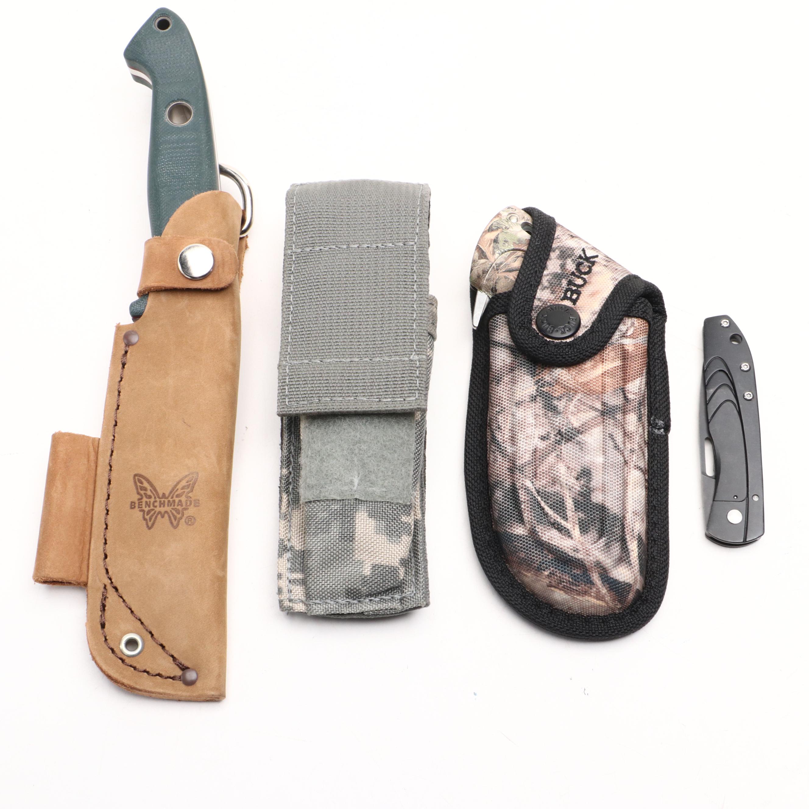 Benchmade Sibert Fixed Blade Knife with Gerber and Buck Folding Knives