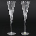 Pair of Waterford Crystal "Lismore Diamond" Champagne Toasting Flutes