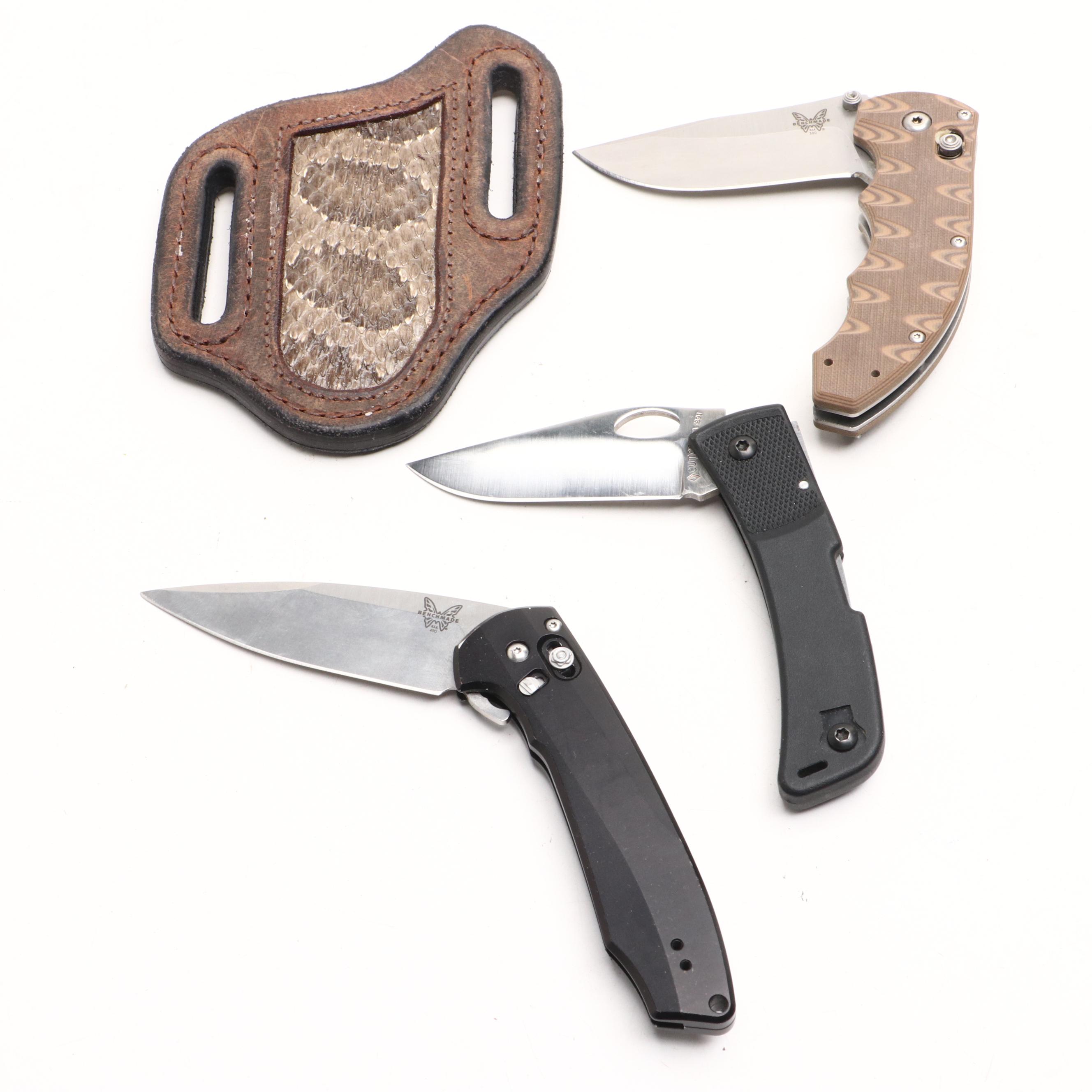 Benchmade 154CM and S90V Folding Knives and Sheath with Cutco Knife