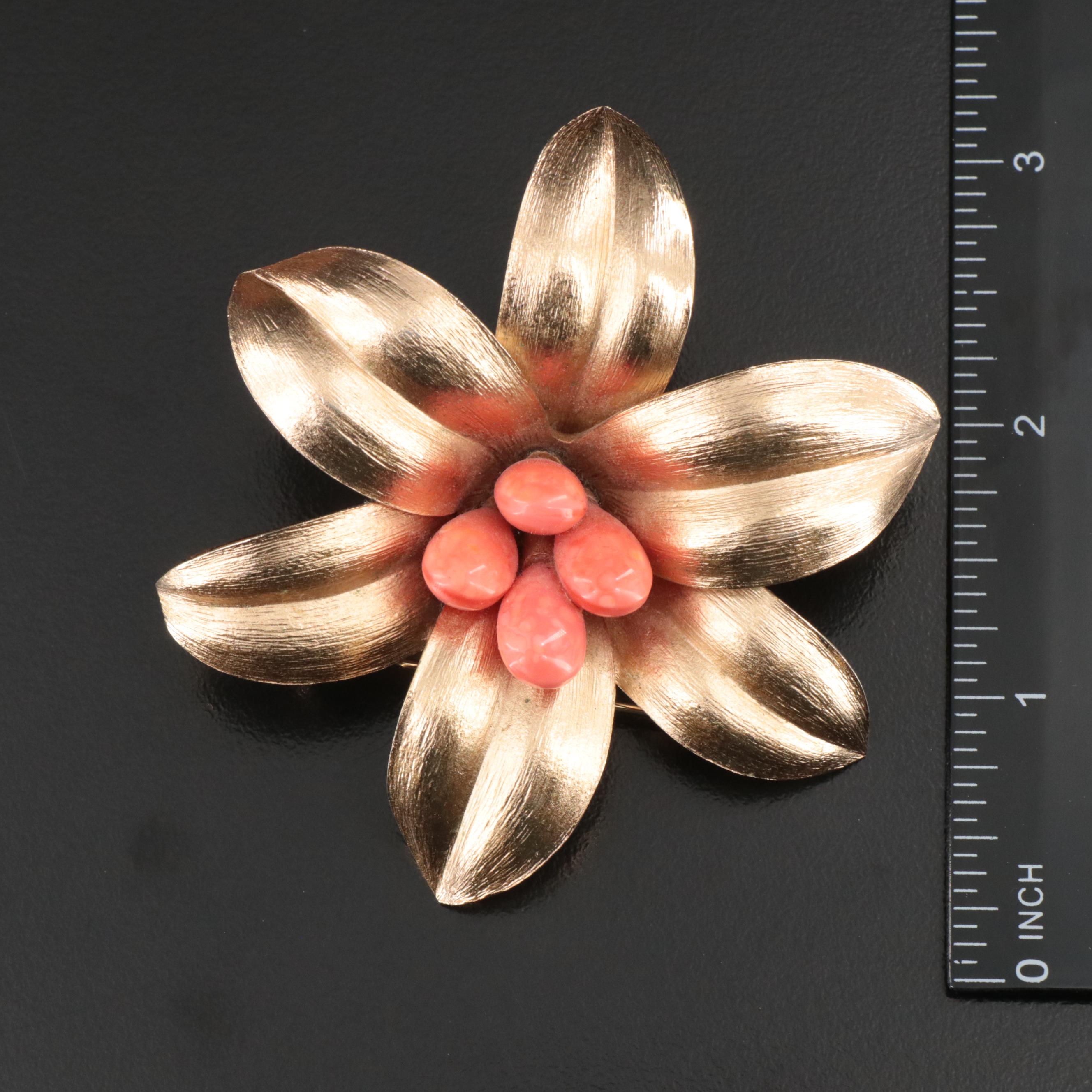 Green Rhinestones and Orange Enamel Jewelry with a Retro Coro Sterling Bracelet