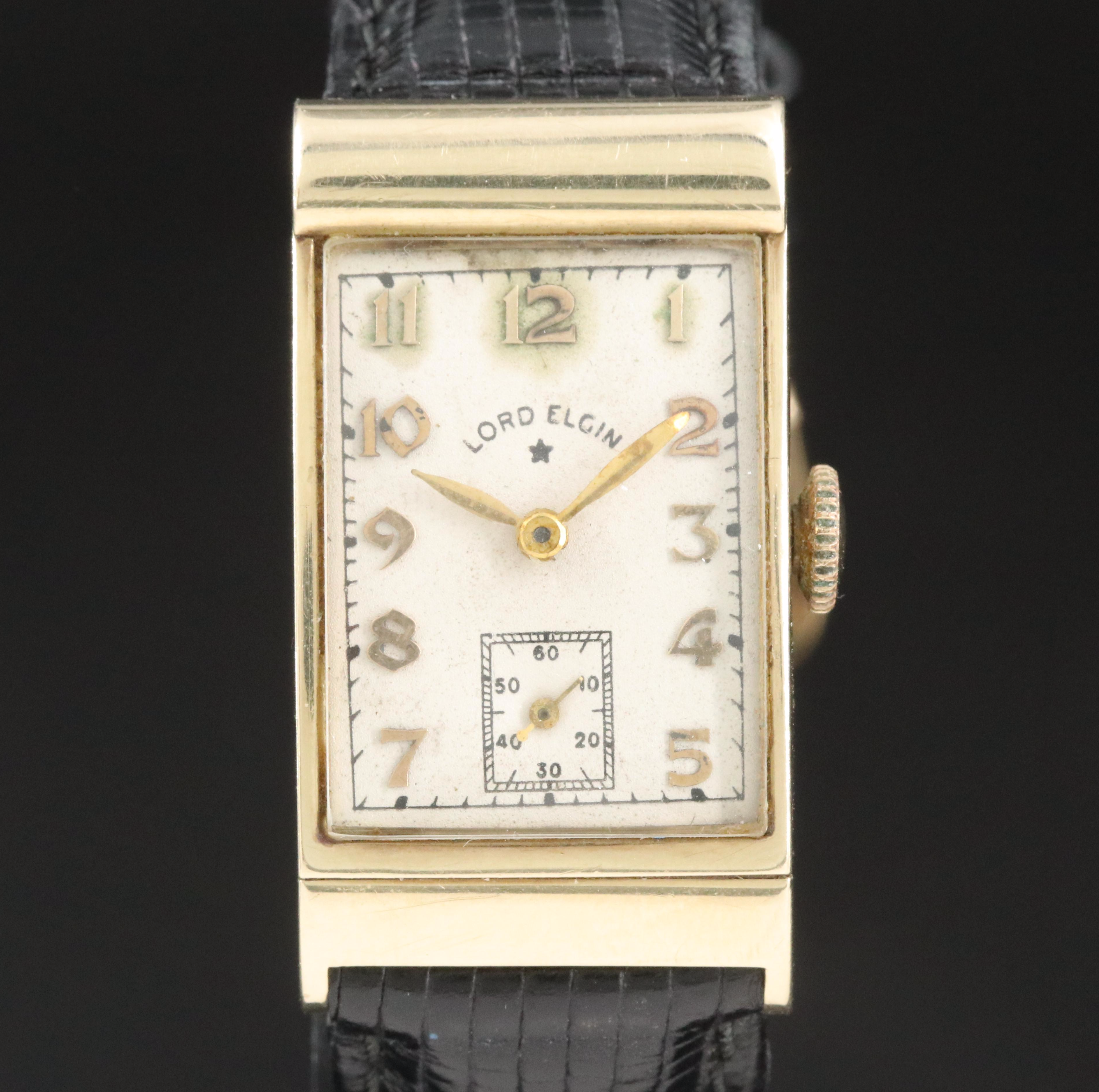 Vintage Lord Elgin 14K Tank Shape Watch