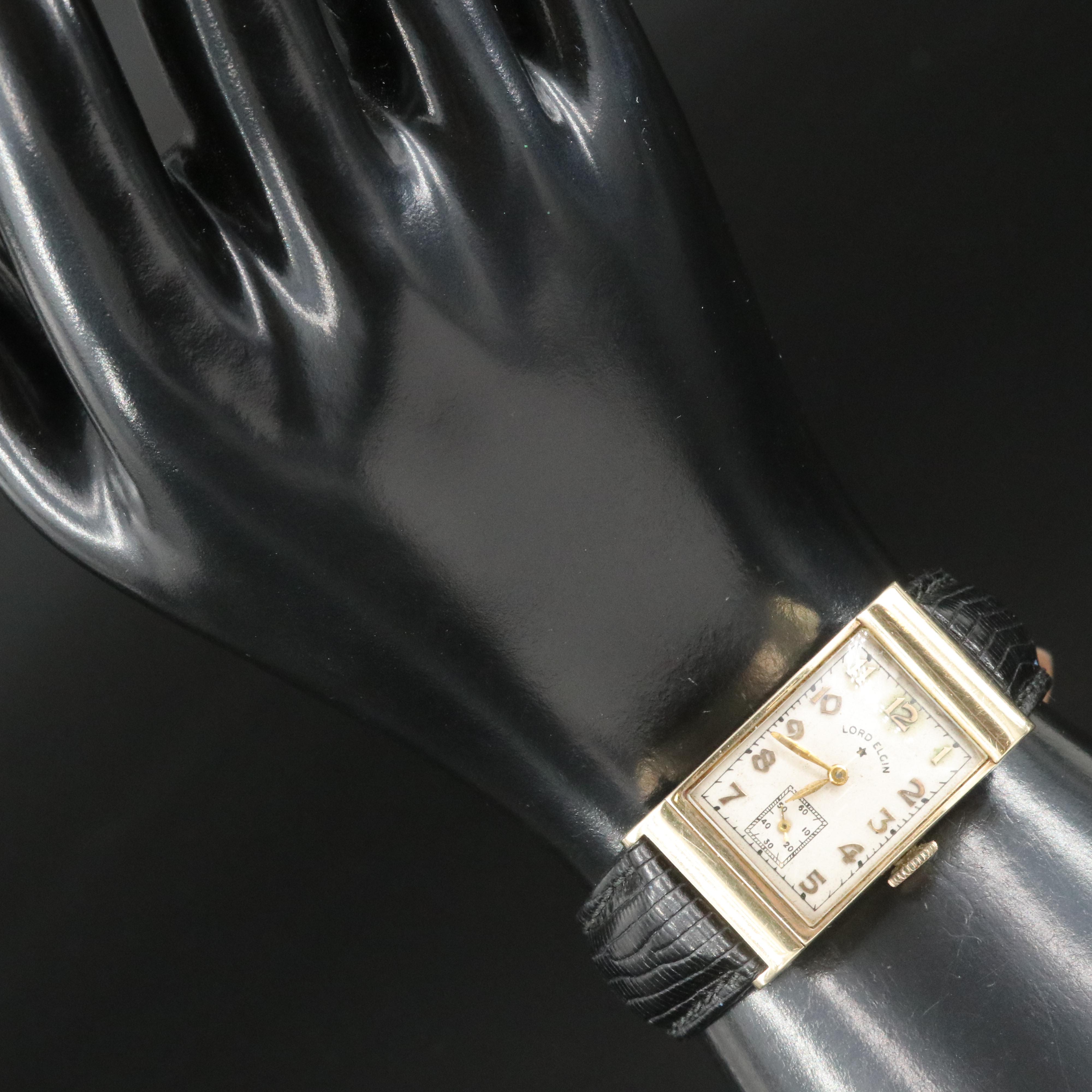 Vintage Lord Elgin 14K Tank Shape Watch