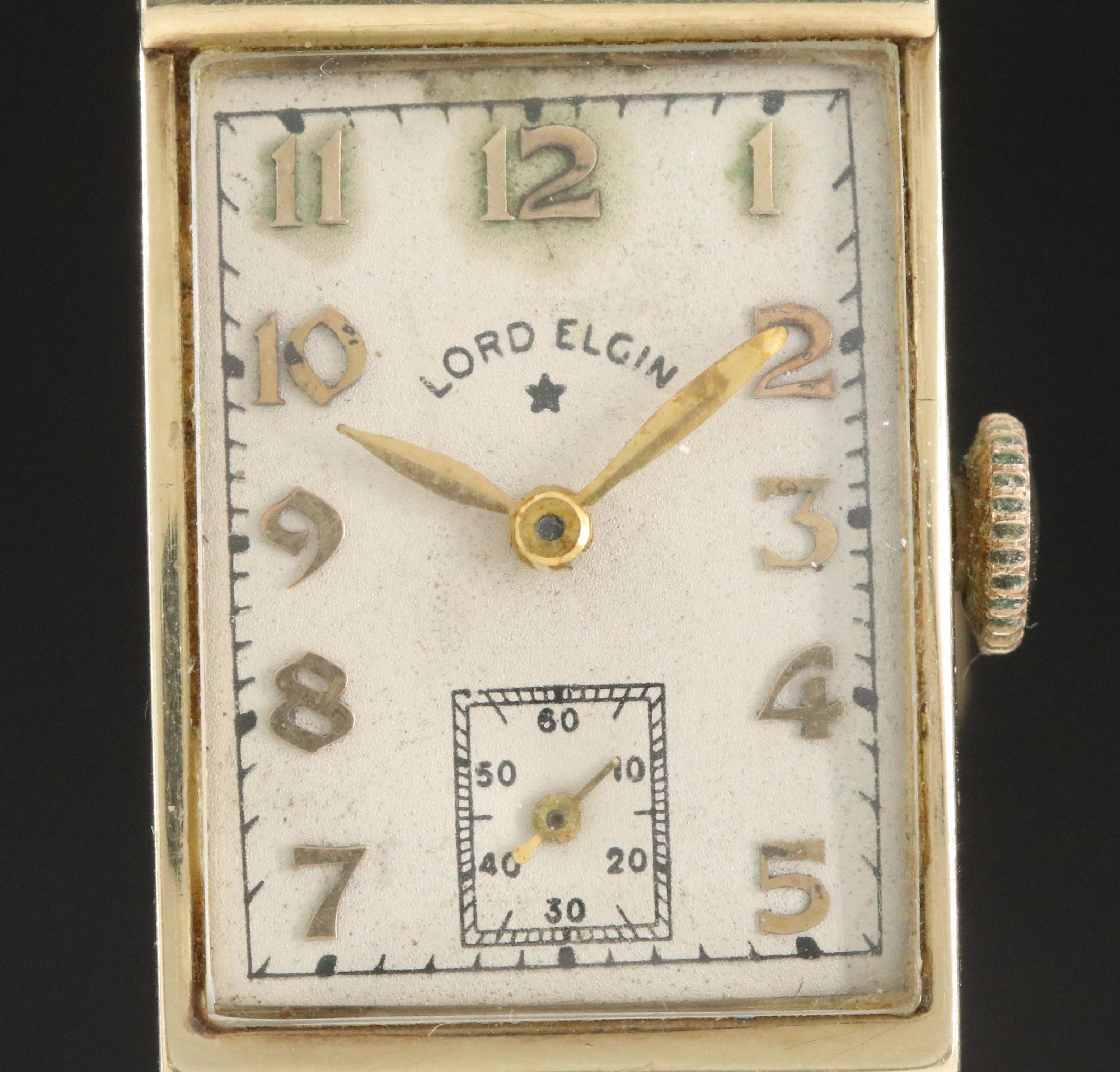 Vintage Lord Elgin 14K Tank Shape Watch
