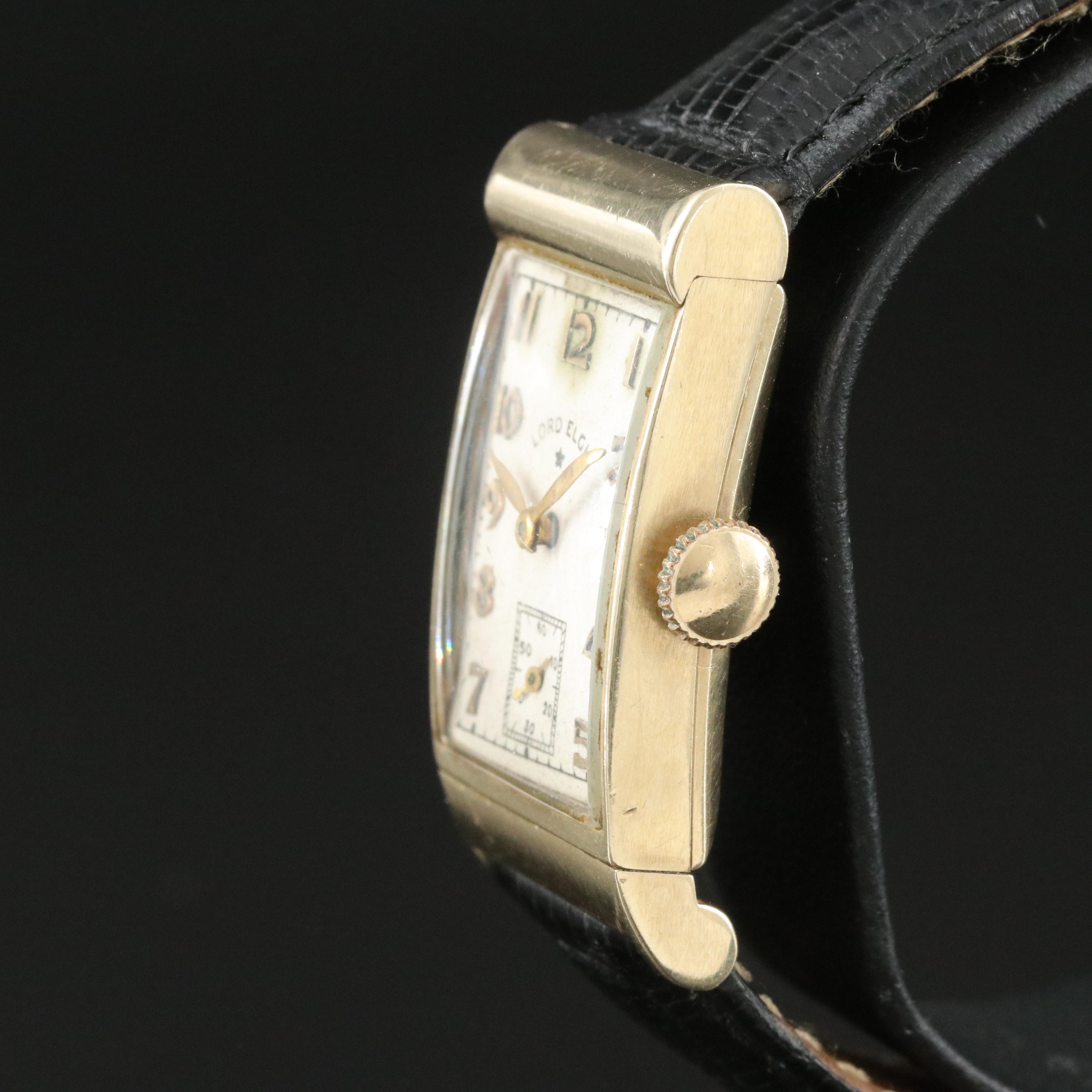 Vintage Lord Elgin 14K Tank Shape Watch