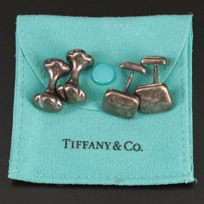 Tiffany & Co. Sterling Cufflinks Including Elsa Peretti Bone Nugget