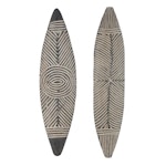 Central African Bamileke Style Carved Long Shields