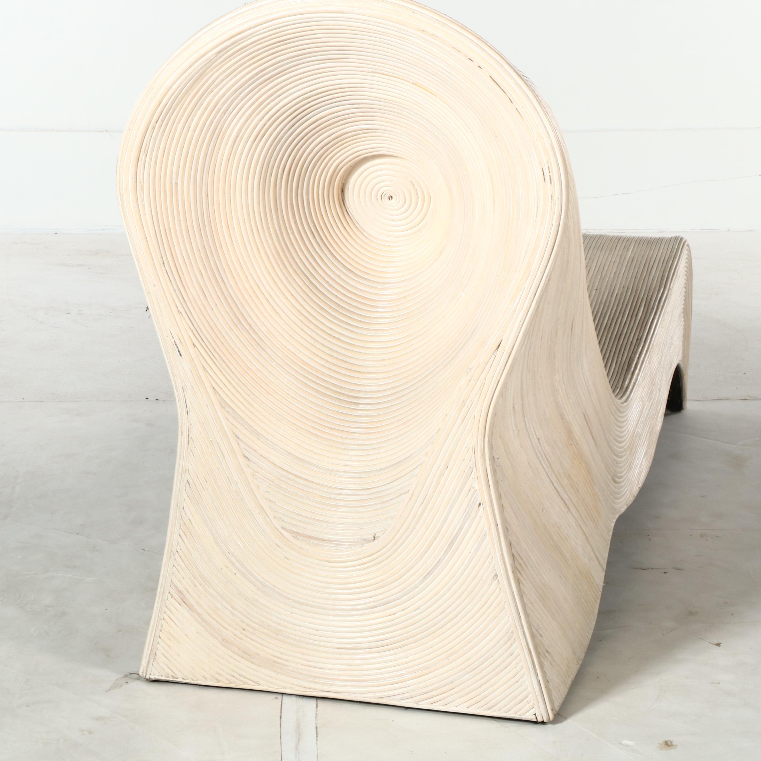 Modern Sculptural Split Reed Chaise Longue, Manner of Betty Cobonpue