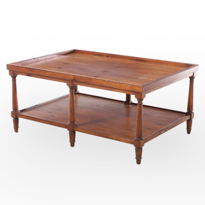 French Provincial Style Pine Two-Tier Coffee Table
