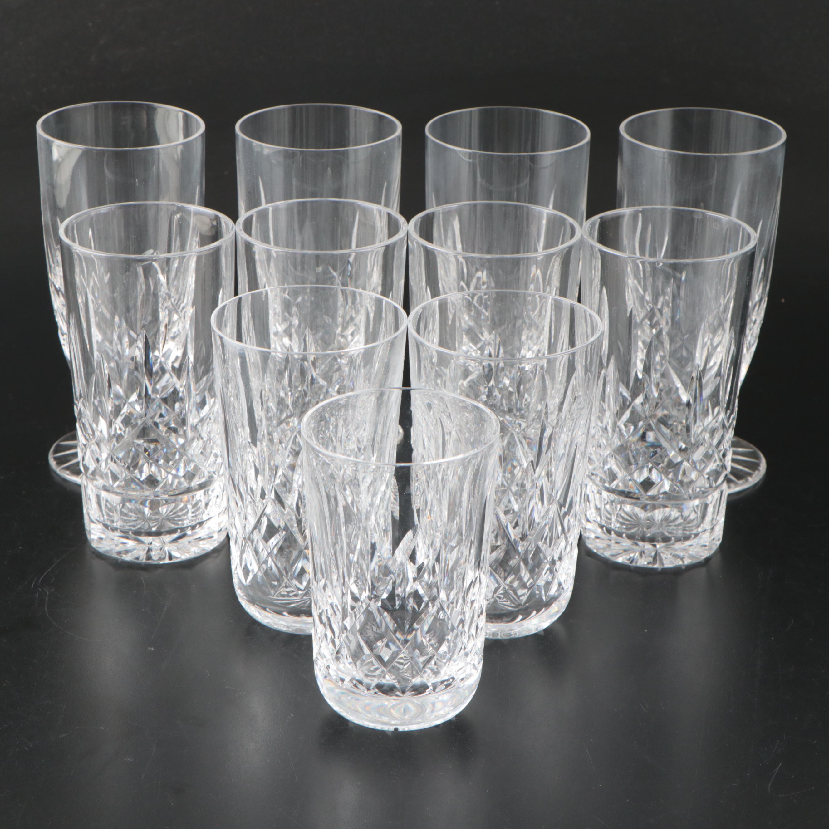 Waterford Crystal "Lismore" Iced Tea Glasses and Highball Glasses