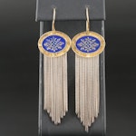 Turkish Style Sterling Enamel Tassel Earrings