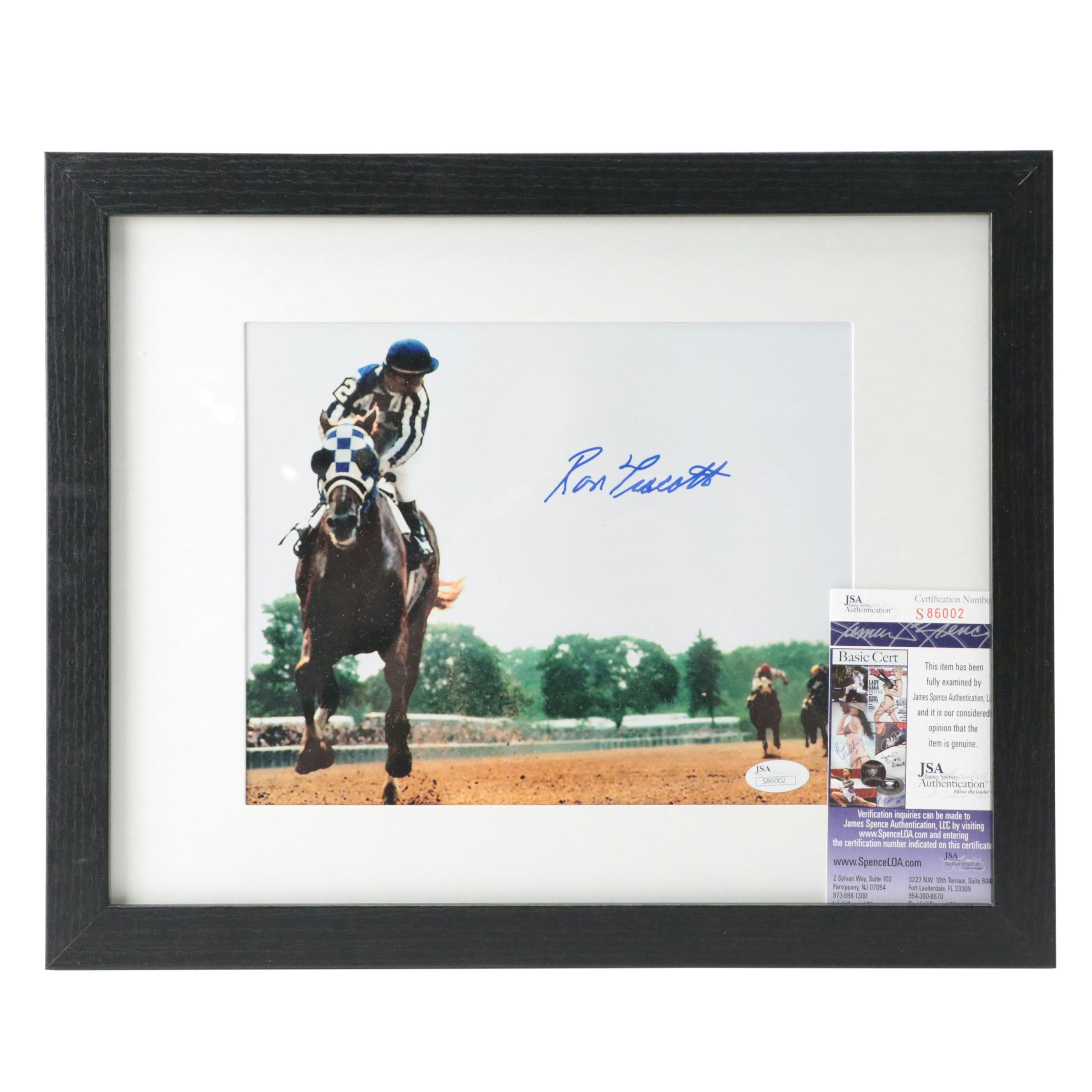 Ron Turcotte Riding Secretariat Signed Giclée in Matted Frame