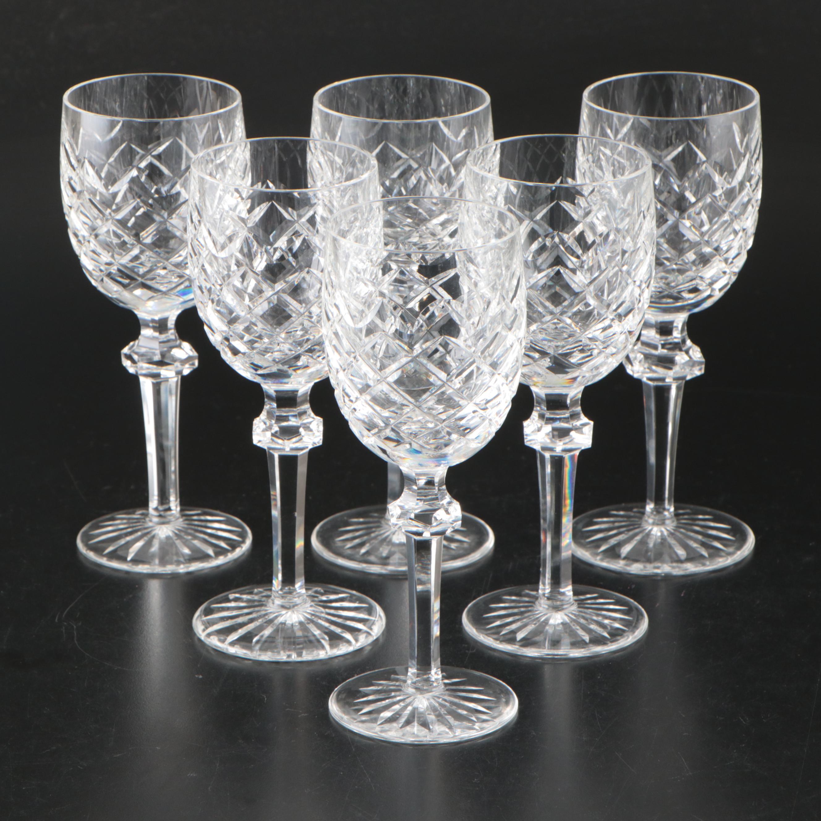 Waterford "Powerscourt" Crystal Claret Wine Glasses, 1969-2017