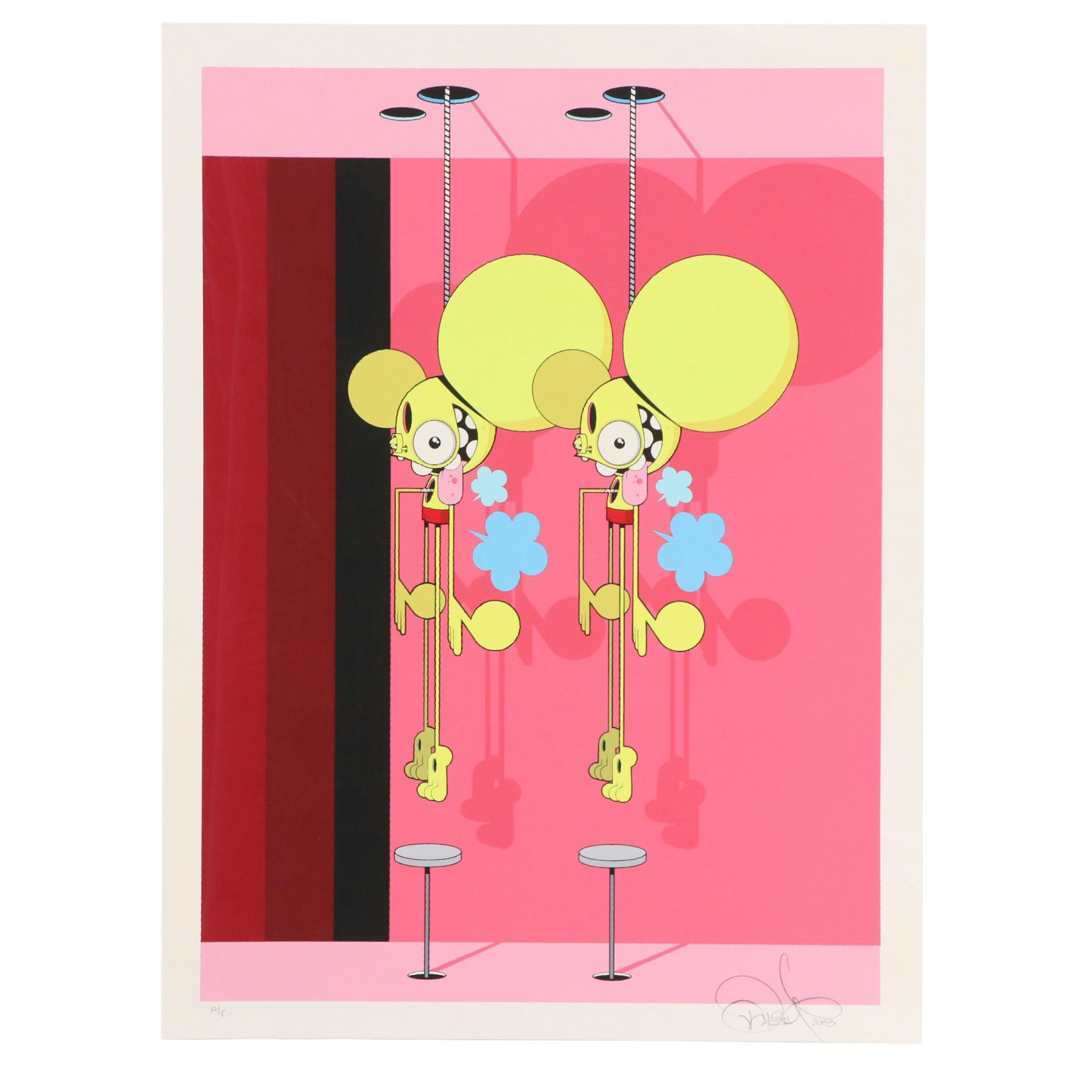 Dalek Surrealist Serigraph "Double Hanging Space Monkey," 2018