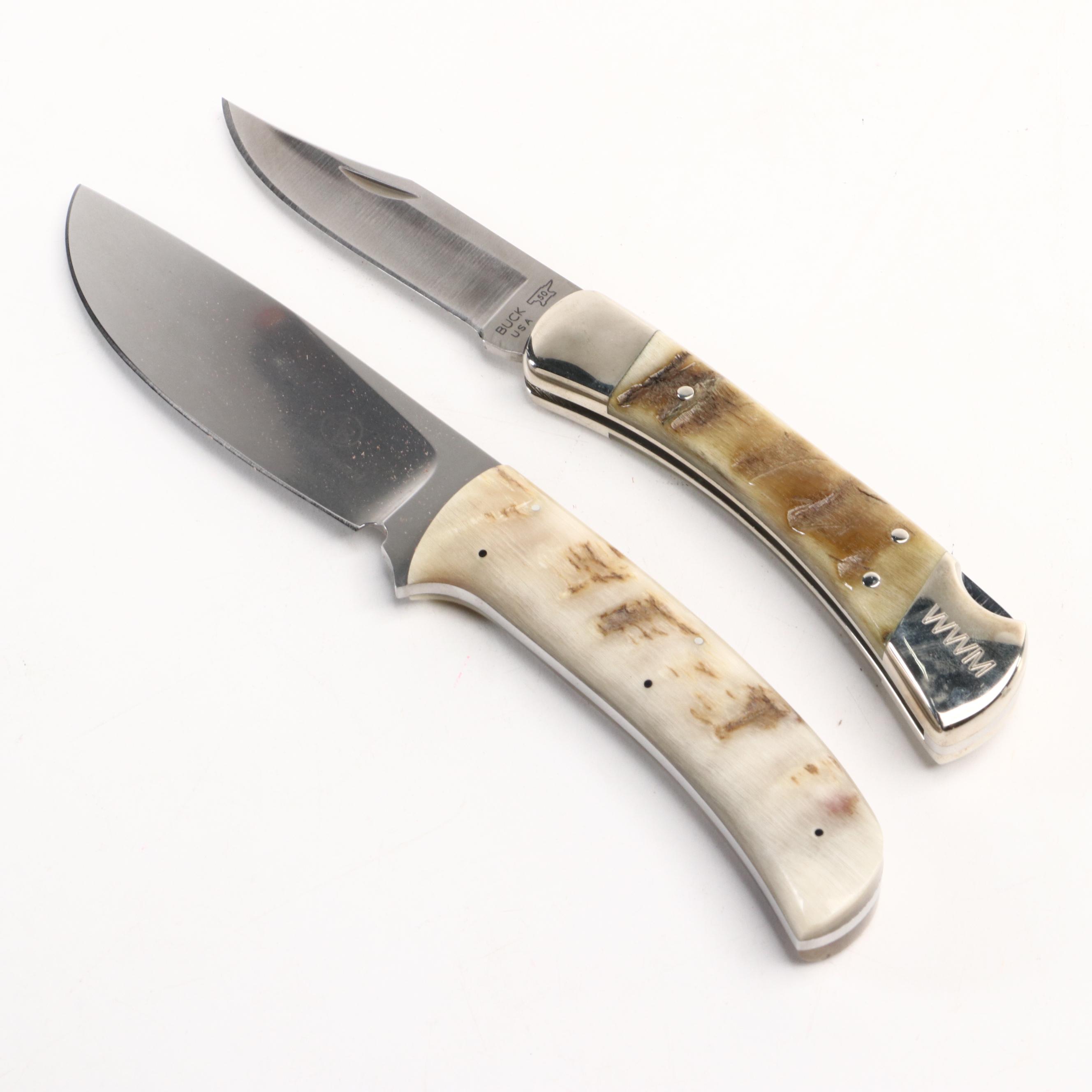 Arno Bernard Fixed Blade Knife with Buck Folding Knife