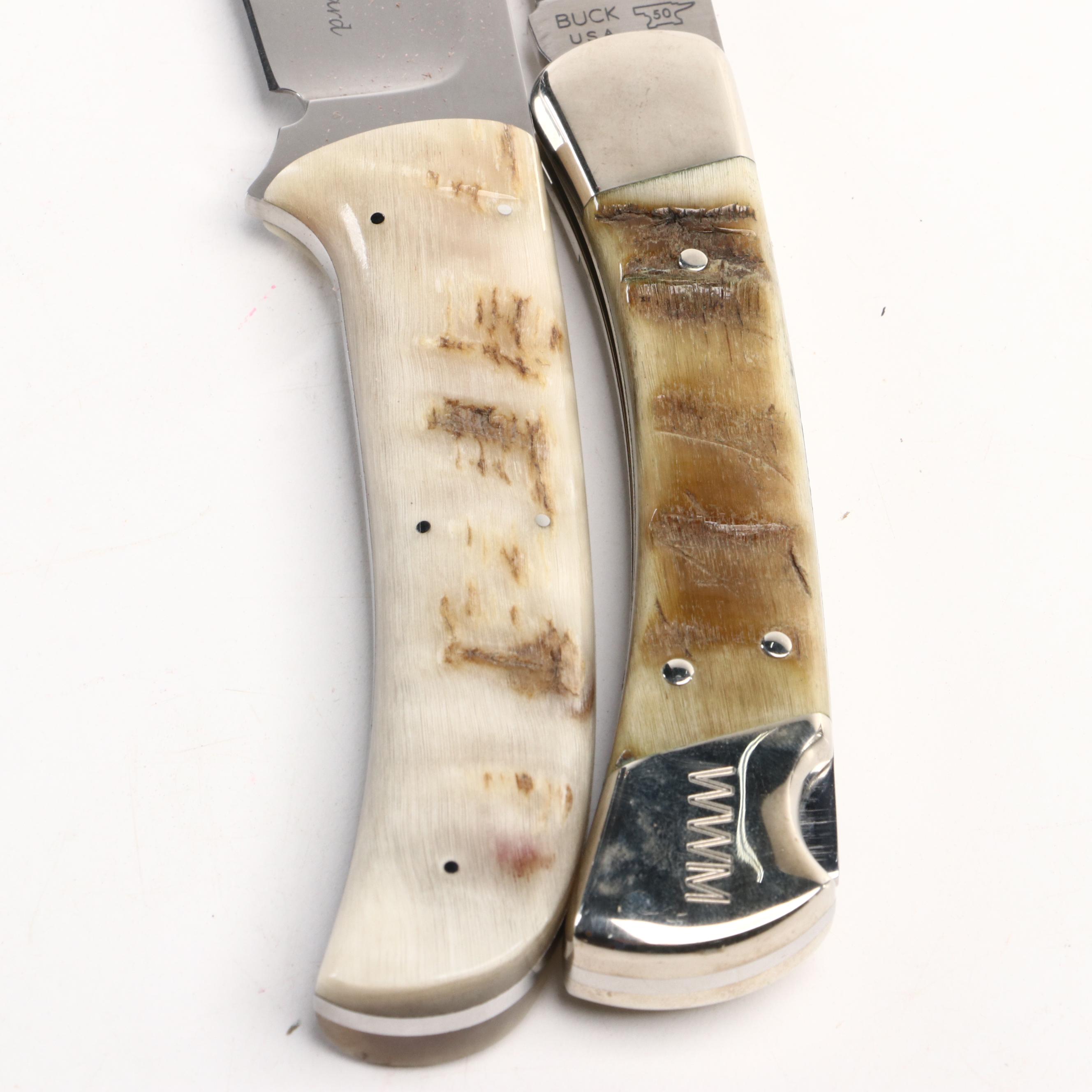 Arno Bernard Fixed Blade Knife with Buck Folding Knife