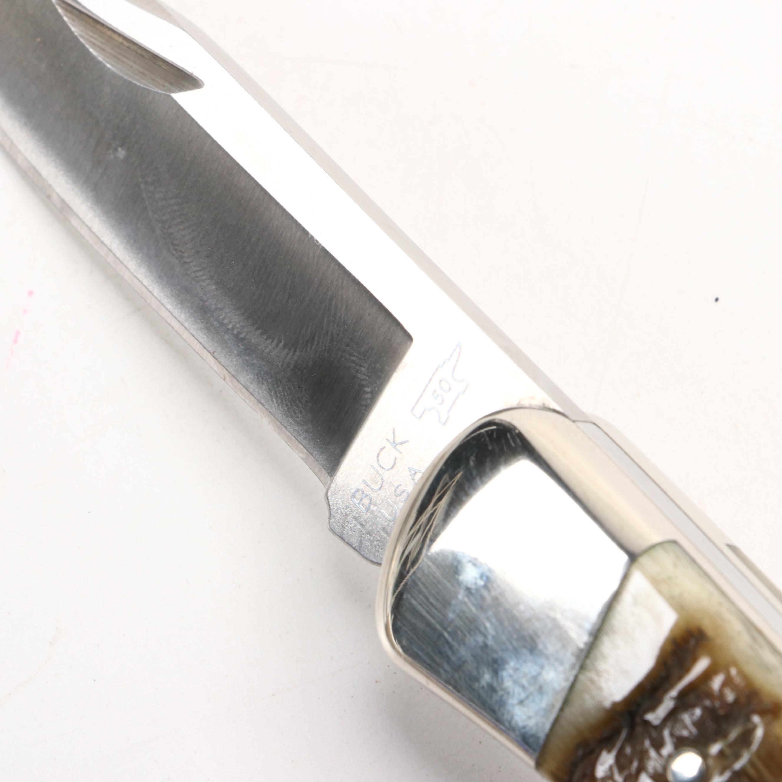 Arno Bernard Fixed Blade Knife with Buck Folding Knife