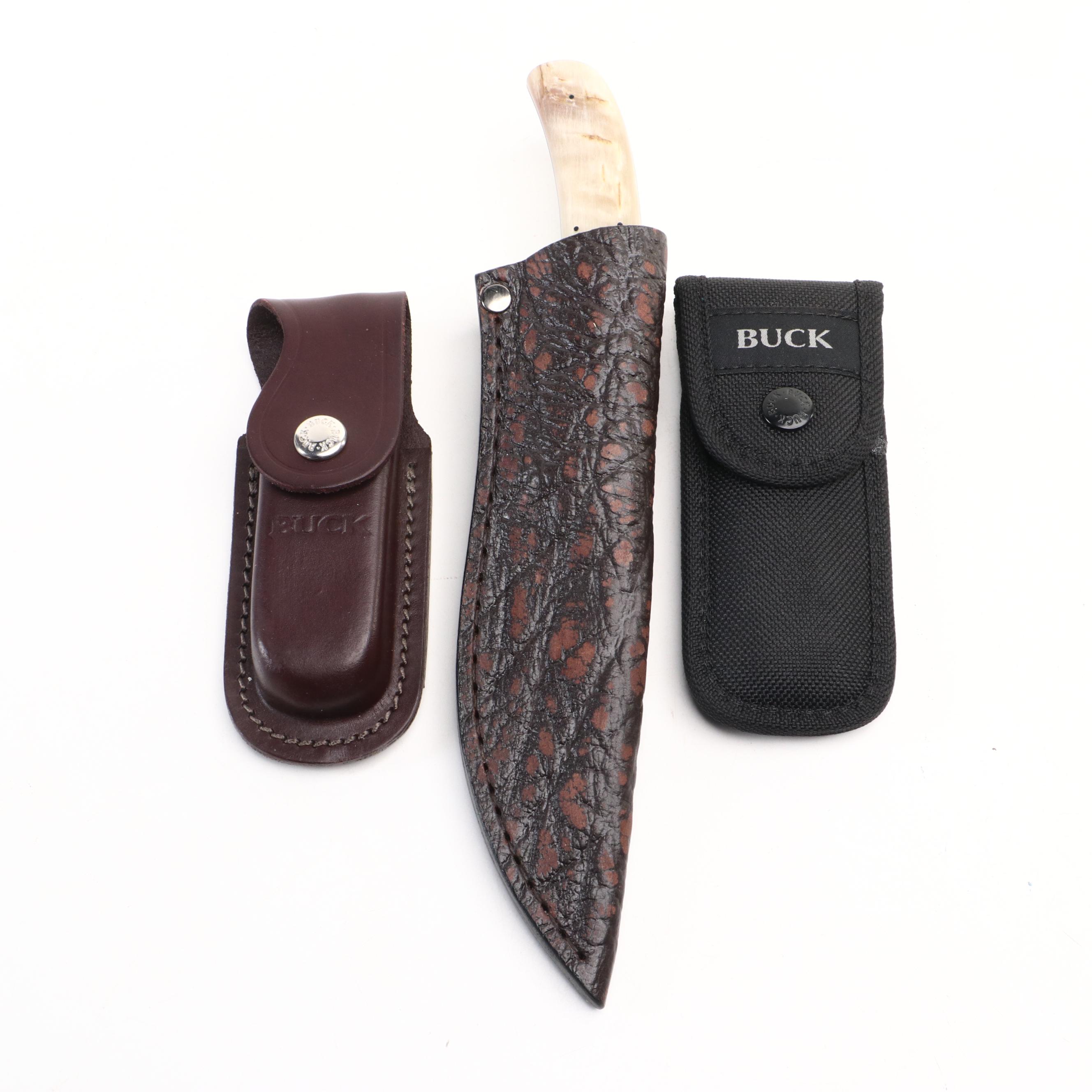 Arno Bernard Fixed Blade Knife with Buck Folding Knife