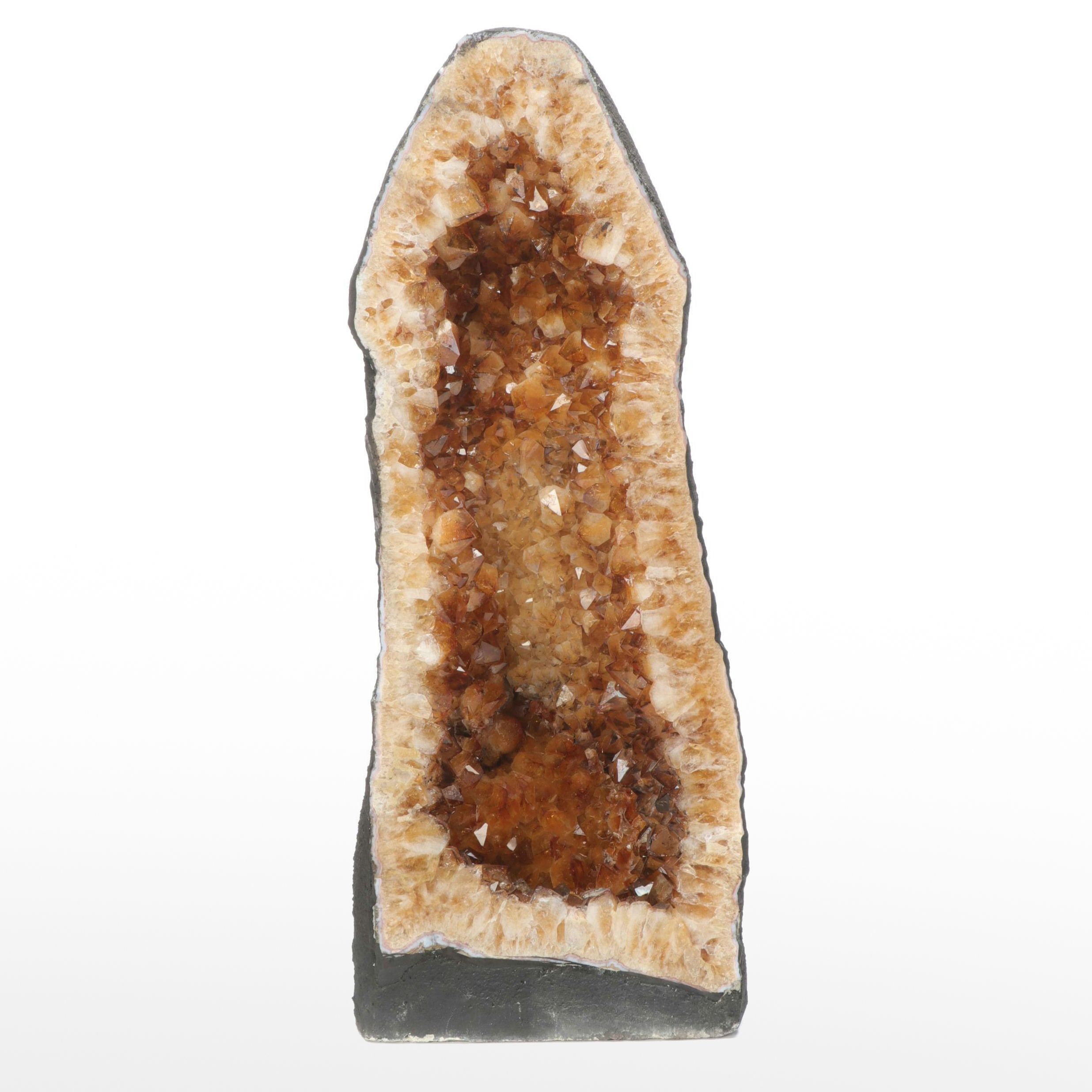 Tall Citrine Cathedral Geode Specimen