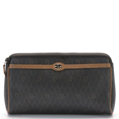 Christian Dior Honeycomb Travel Case in Leather Trimmed Coated Canvas