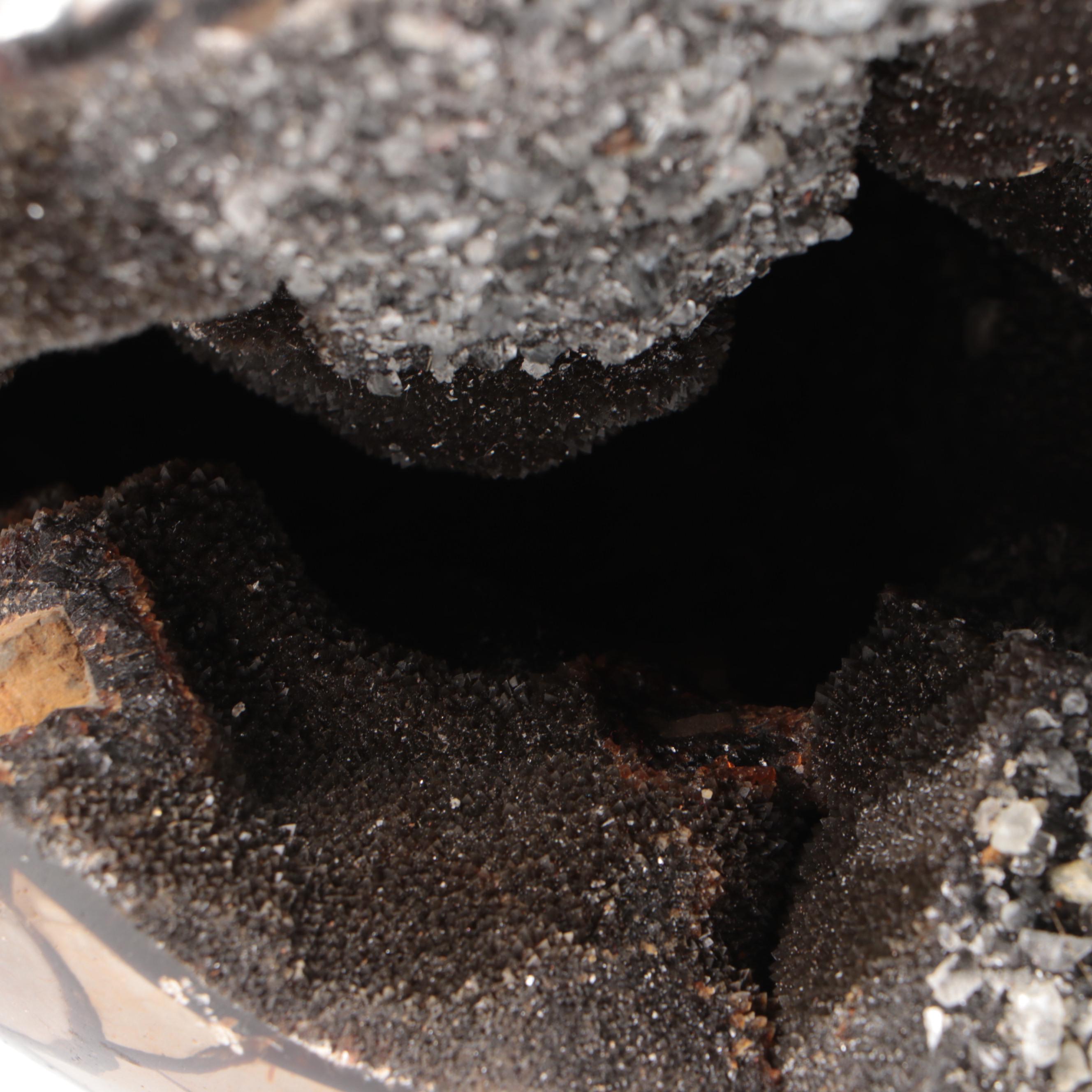 Septarian Nodule "Dragon Egg" Geode Specimen With Aragonite Druzy