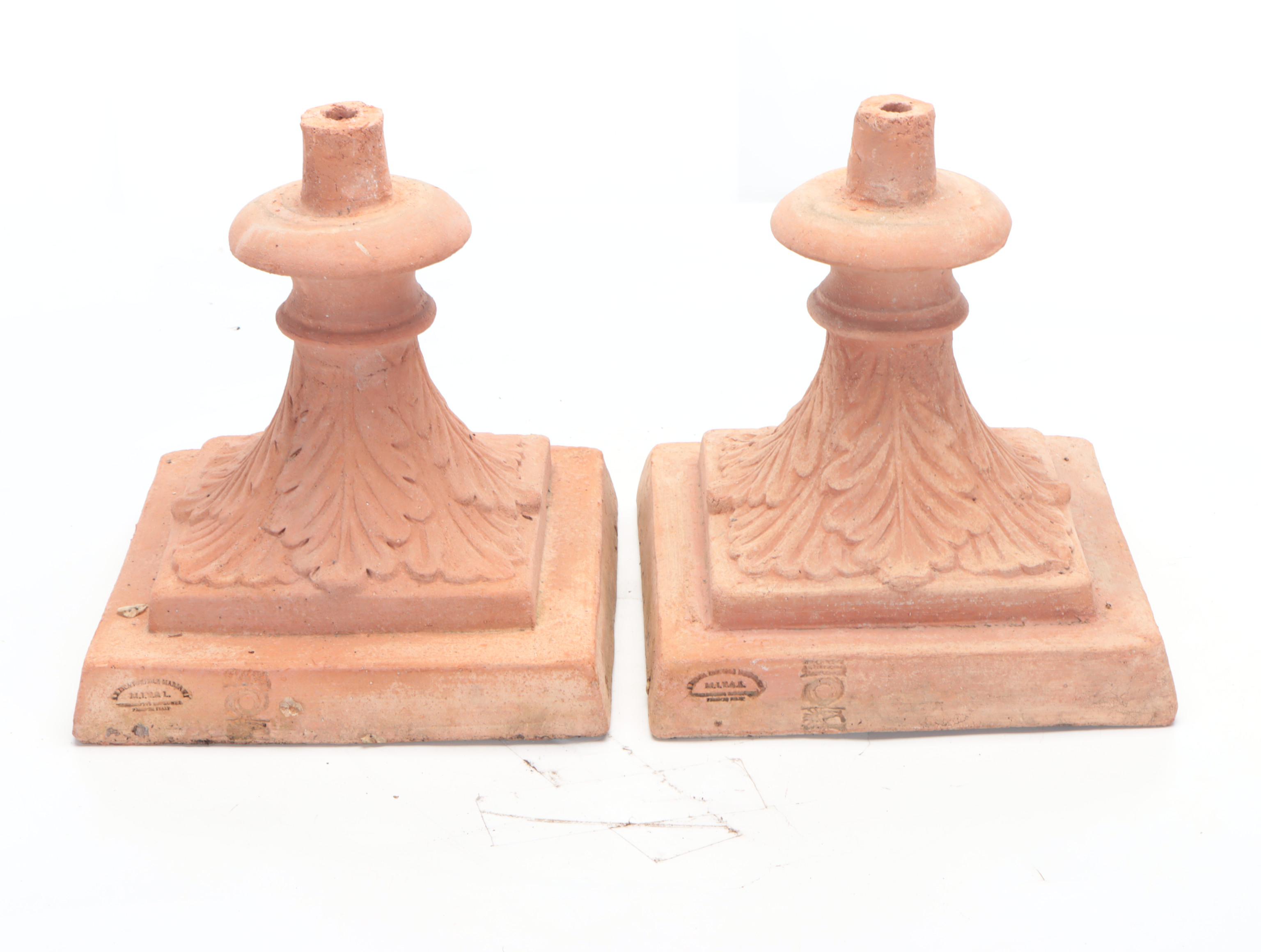 Mold Cast Terracotta Artichoke Patio Finials