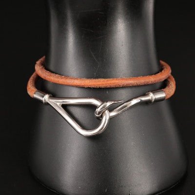Hermès Double Tour Jumbo Hook Leather Bracelet