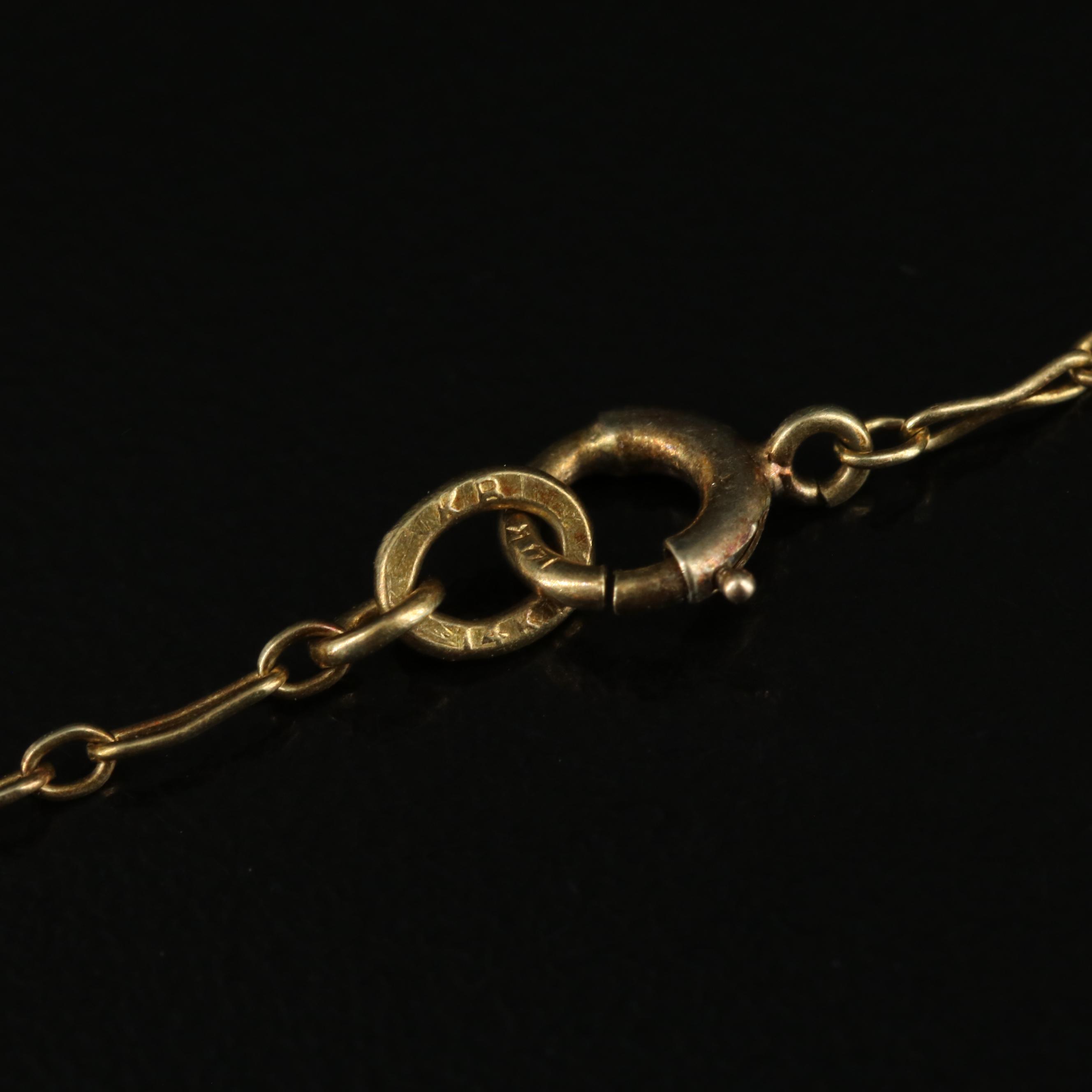 1930s Deco 14K Carved Carnelian Necklace