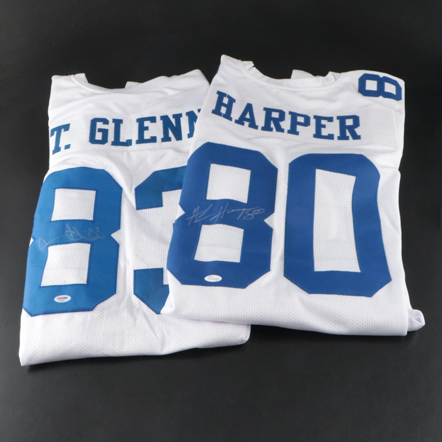 Alvin Harper and Terry Glenn Signed Dallas Cowboys Football Jerseys
