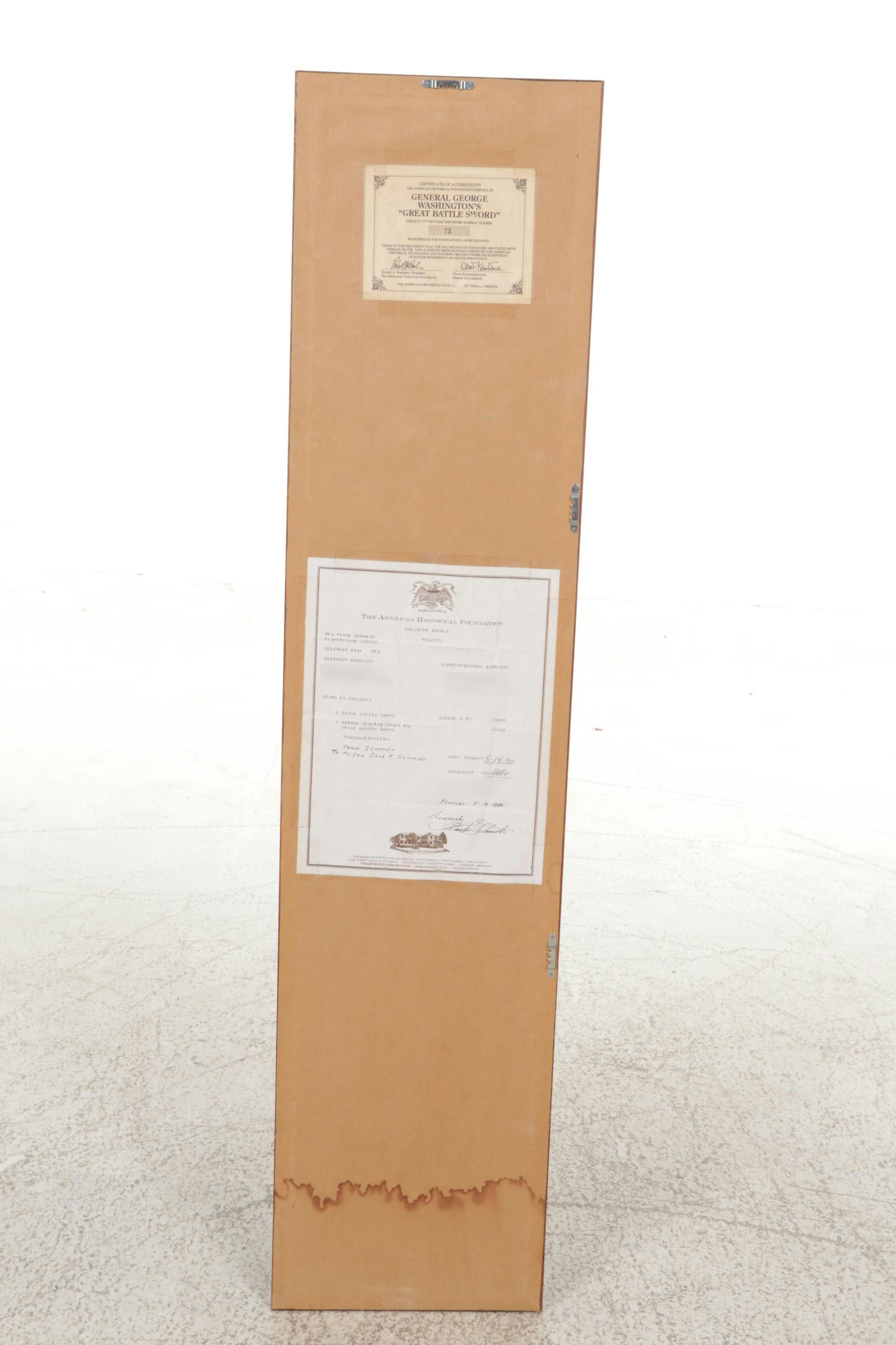 American Historical Foundation Replica George Washington Battle Sword