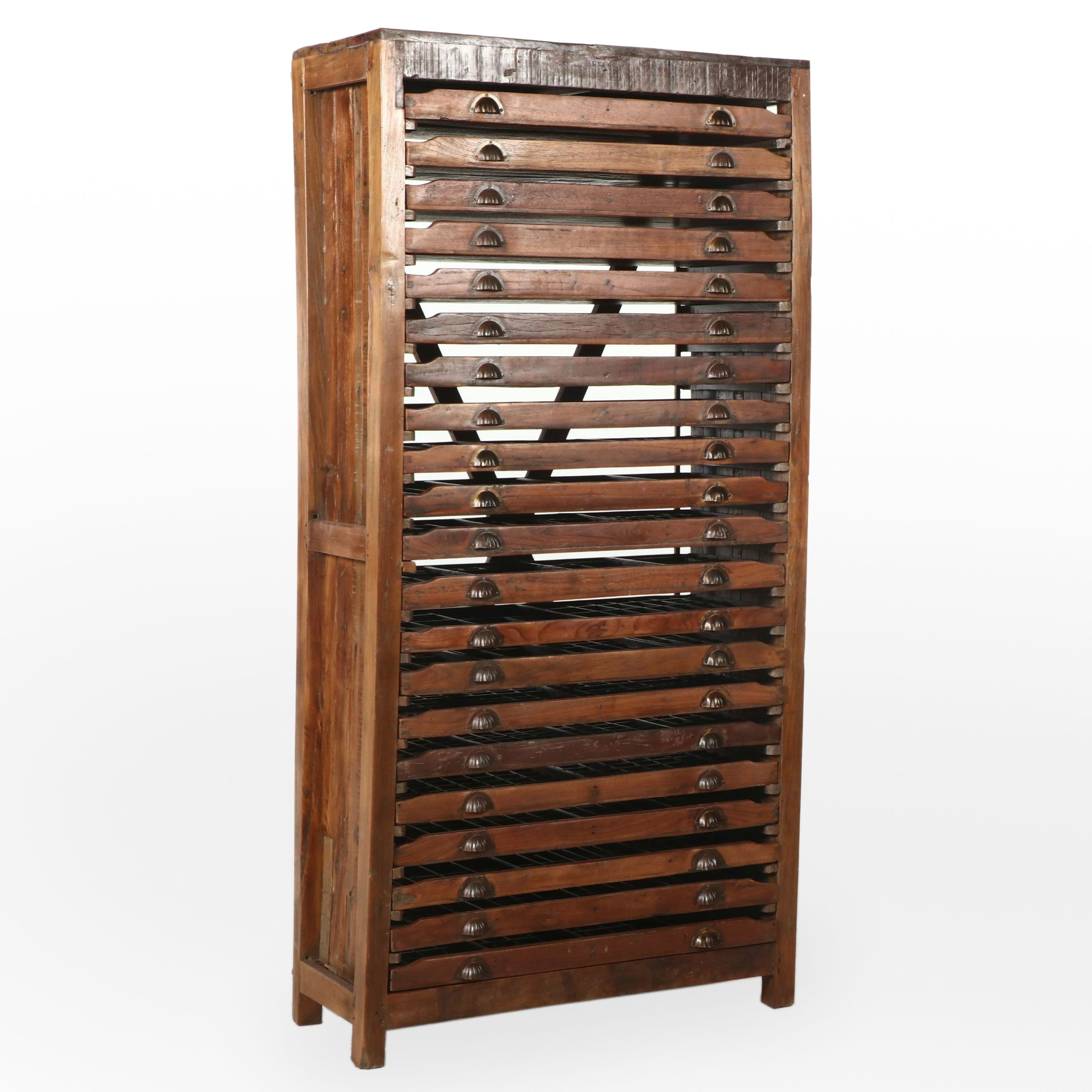 Victorian Wooden Typesetting Tray or Specimen Cabinet, Late 19th/ Early 20th C.