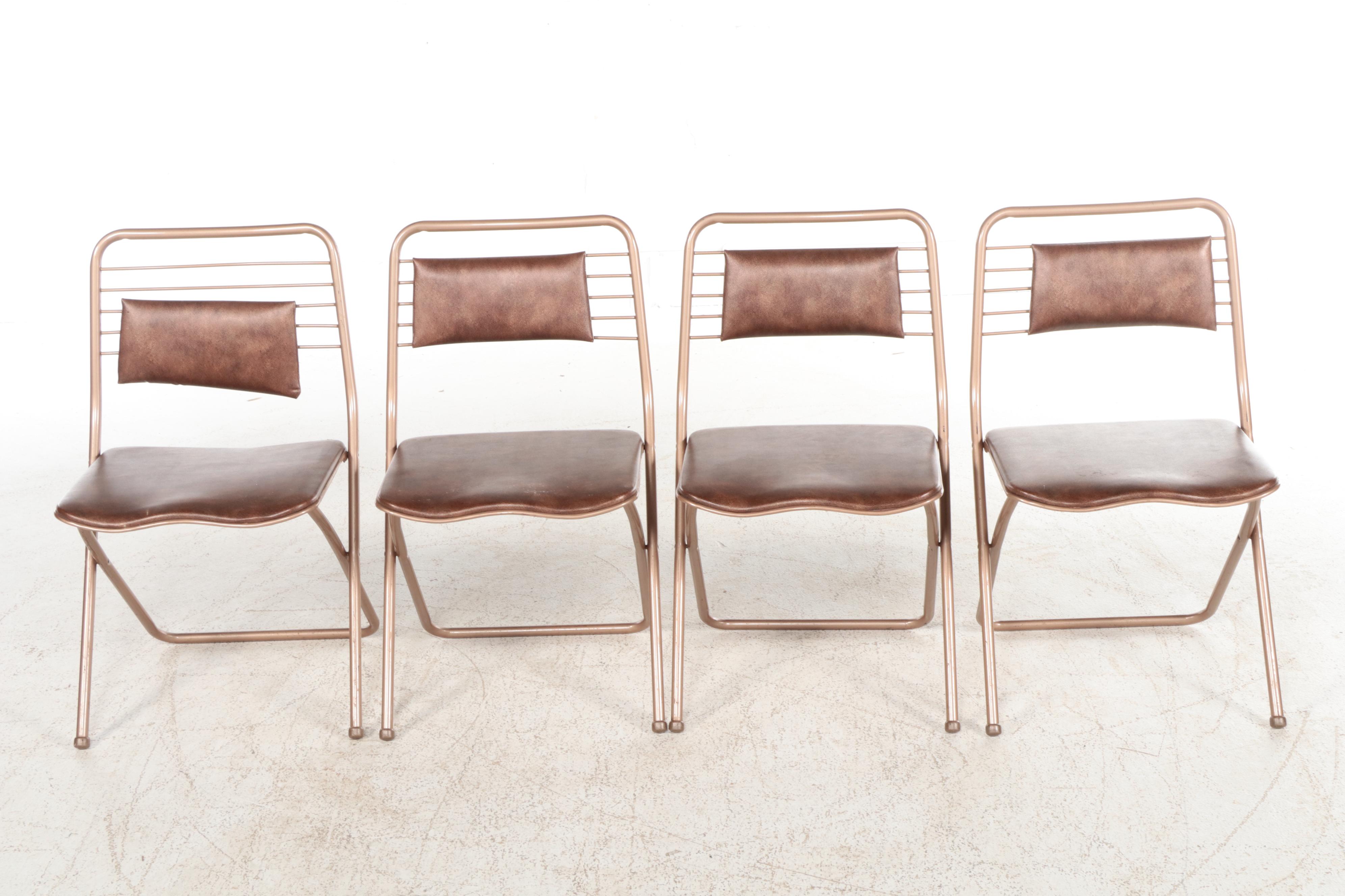 Five-Piece Cosco Powder-Coated Steel and Vinyl Folding Table and Chair Set