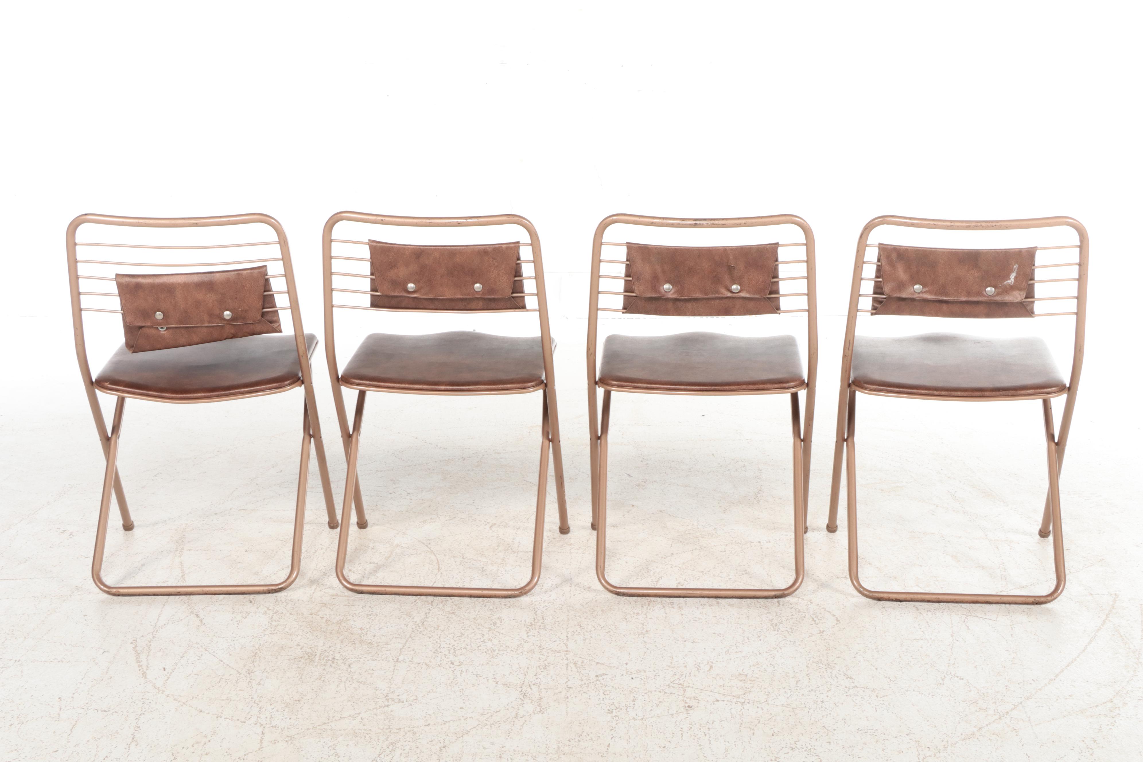 Five-Piece Cosco Powder-Coated Steel and Vinyl Folding Table and Chair Set