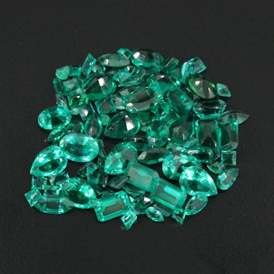 Loose 18.79 CTW Lab Grown Emerald Gemstone Lot