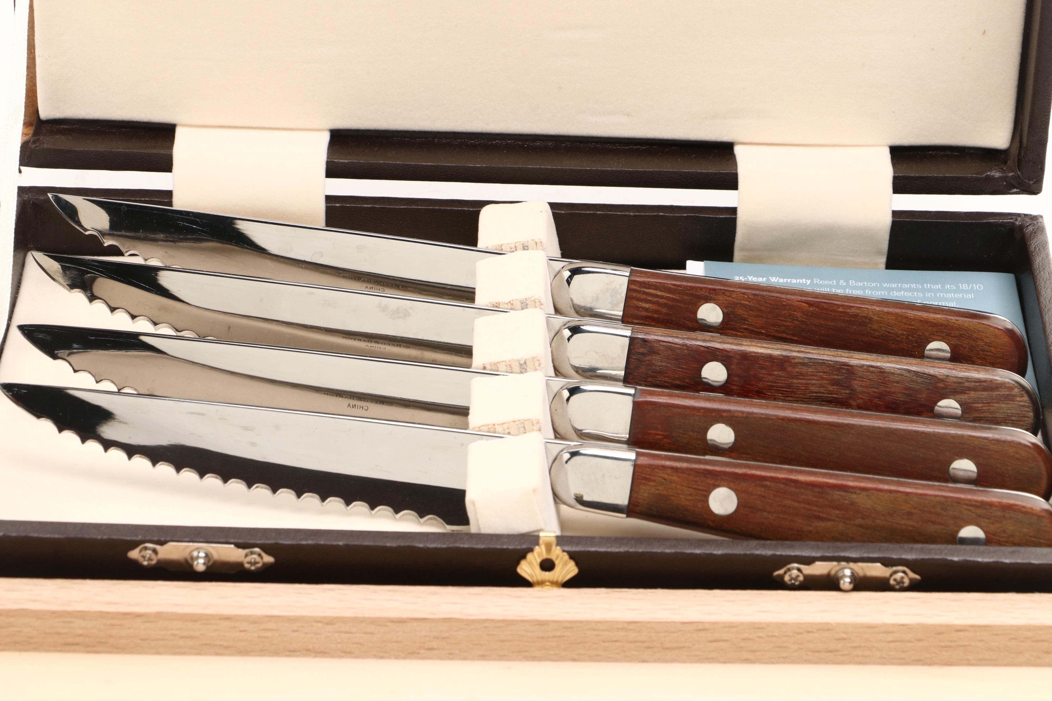 Laguiole Acrylic Handled Breakfast Set and Reed & Barton Steak Knives