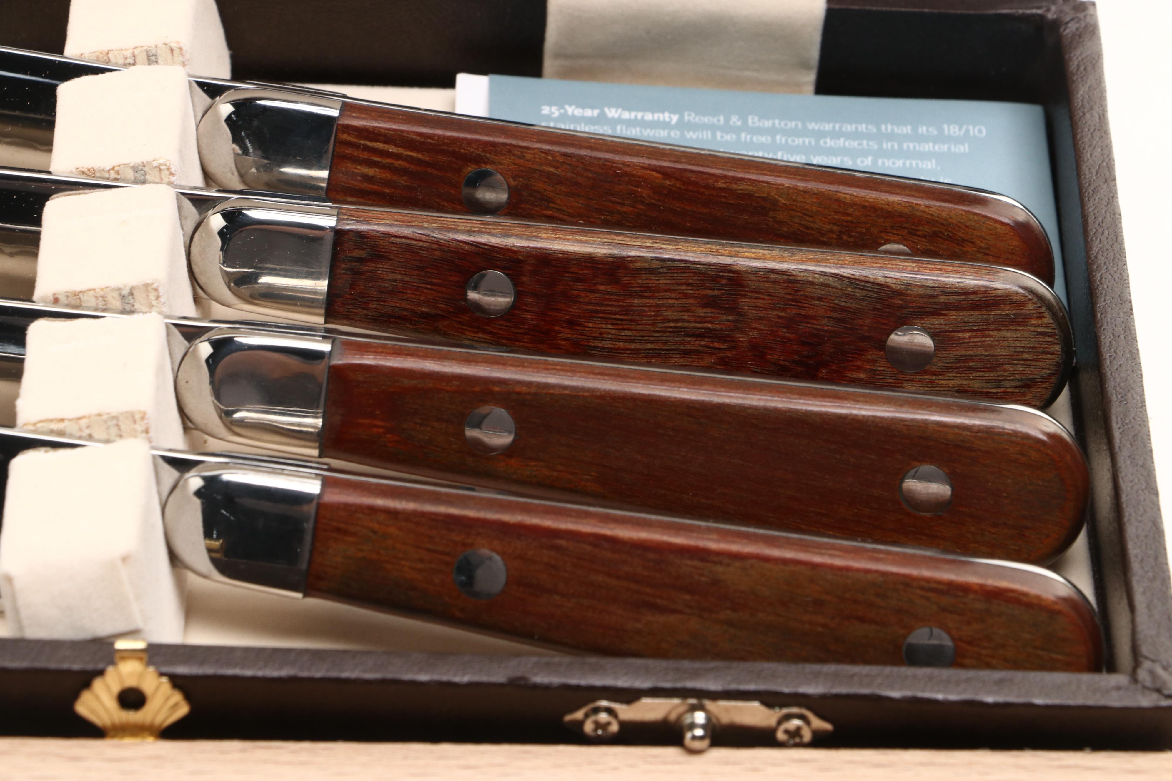 Laguiole Acrylic Handled Breakfast Set and Reed & Barton Steak Knives