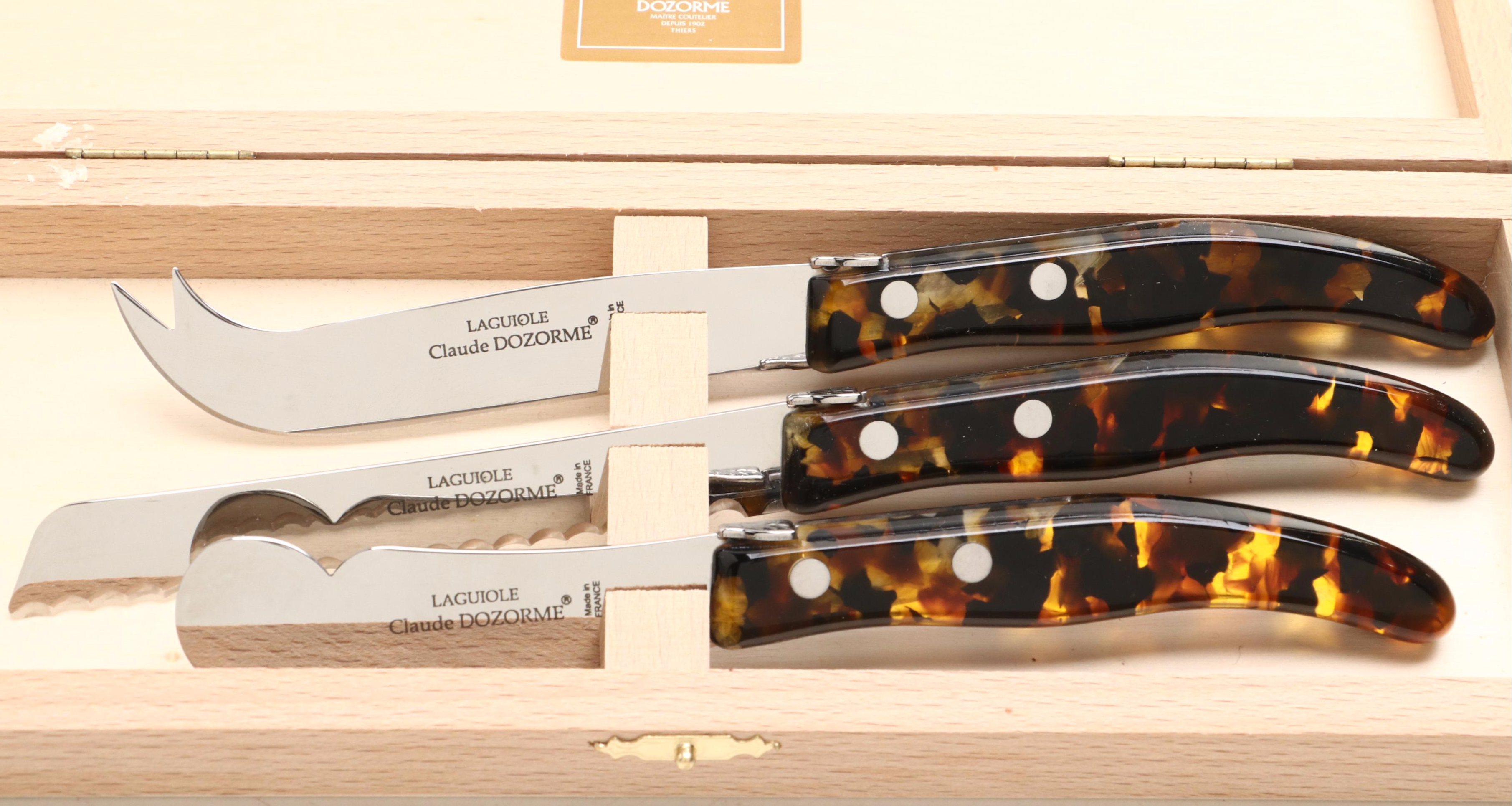 Laguiole Acrylic Handled Breakfast Set and Reed & Barton Steak Knives