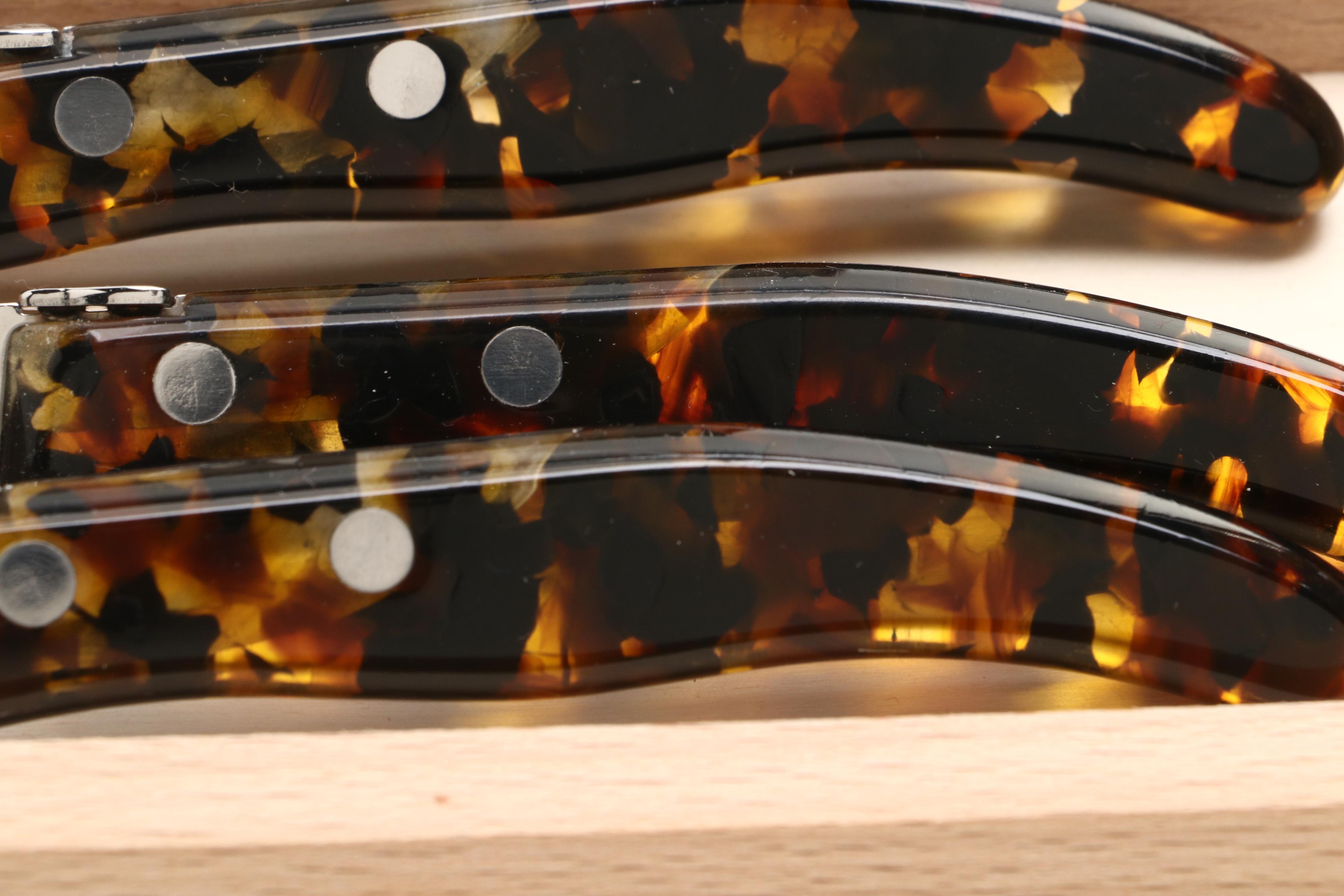 Laguiole Acrylic Handled Breakfast Set and Reed & Barton Steak Knives